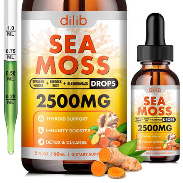 Sea Moss Liquid Drops: Organic Irish Sea Moss 2500mg with Turmeric, Bladderwrack dilib buy supplements canada