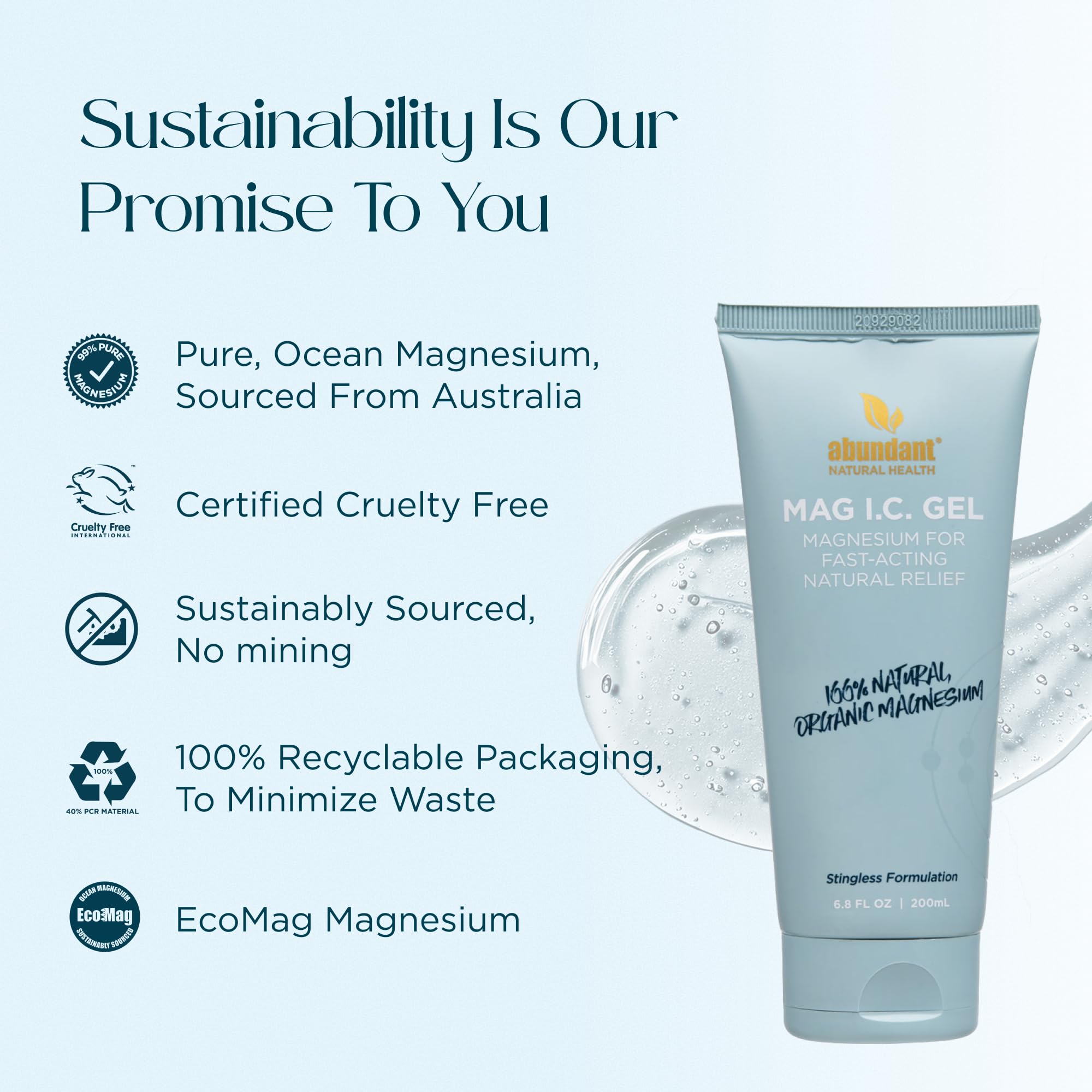 Abundant Natural Health MAG I.C. Magnesium Gel with Cucumber Stem Cells - Fast Muscle Relief, Soothing, Stingless, Safe for Sensitive Skin, Fragrance-Free, 200mL Abundant Natural Health buy supplements canada