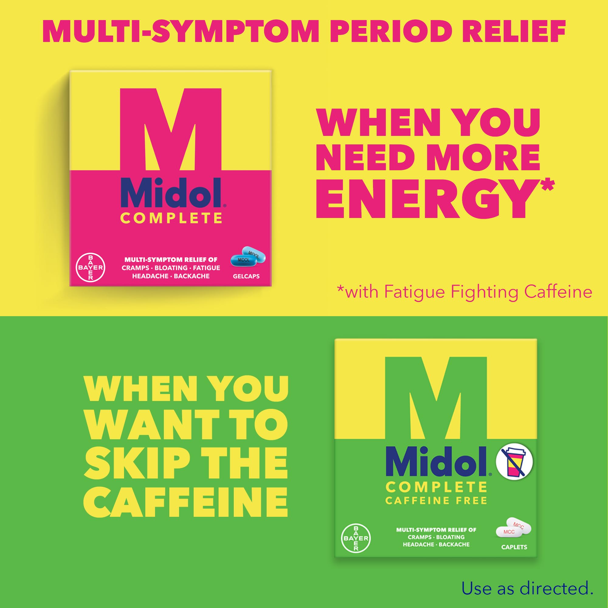 Midol Complete Caffeine Free Caplets 24ct: Midol Complete Caffeine Free Menstrual Pain Relief Caplets with Acetaminophen, Provides Headache Relief and Period Cramps Relief, 24 Count Midol buy supplements canada