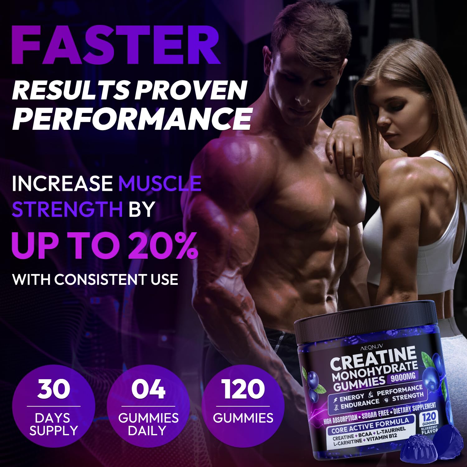 AEQNJV Creatine Gummies Monohydrate Complex for Men & Women, 9000MG Creatine Pre-Workout Supplement Enhance Muscle Strength Recovery Cognitive Health & Memory, 120 Gummies Sugar Free Vegan Non-GMO AEQNJV buy supplements canada