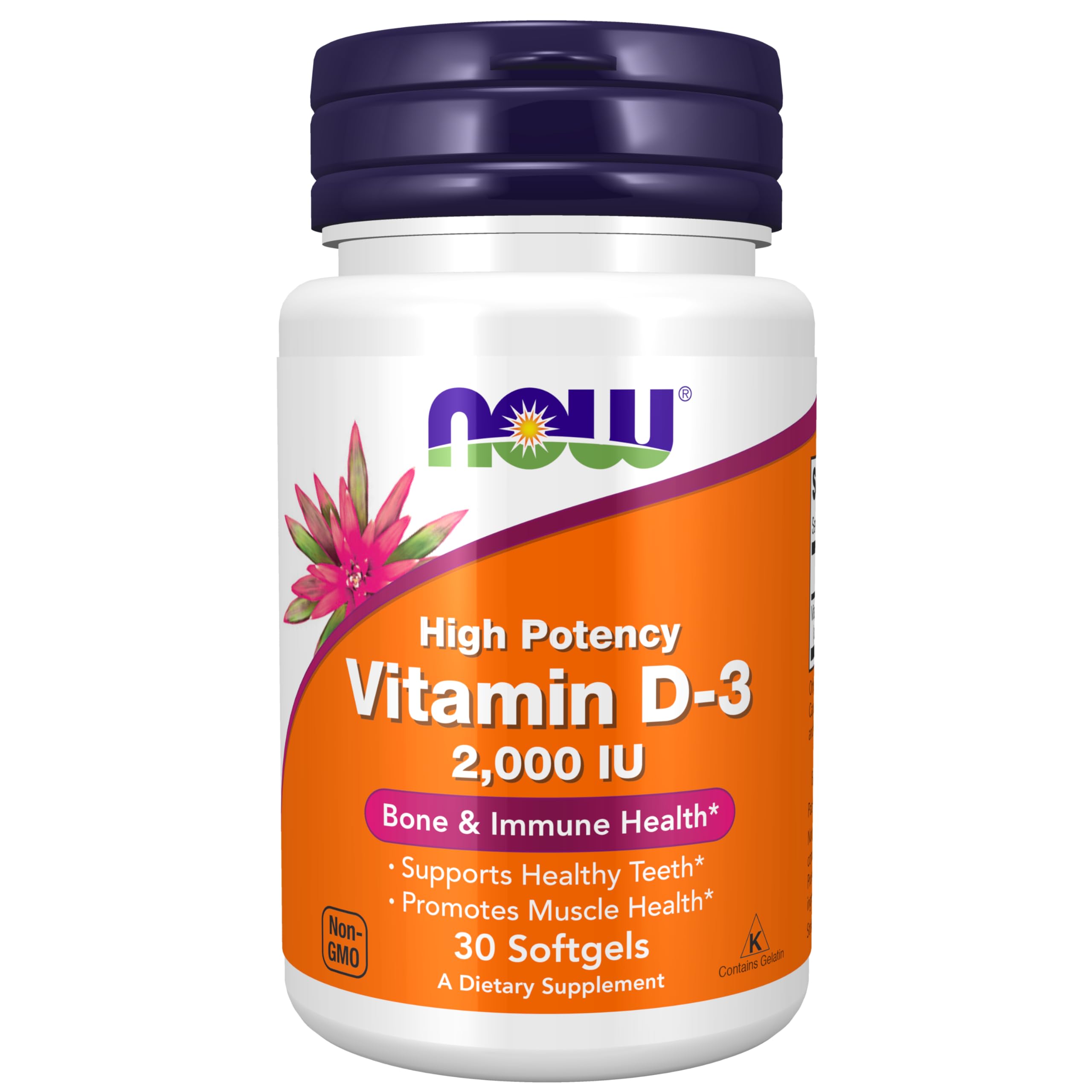 NOW Supplements, Vitamin D-3 2,000 IU, High Potency, Structural Support*, 30 Softgels NOW buy supplements canada