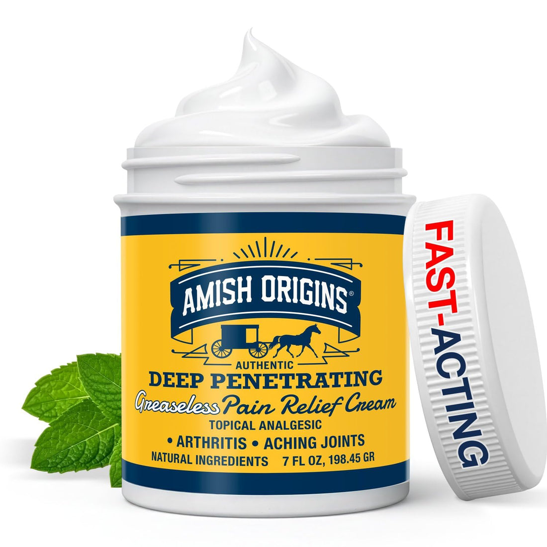 Amish Origins Arthritis Pain Relief Cream - 7 oz - Maximum Strength Deep Penetrating for Joint, Muscle, Knee, Back, Feet, Hand, Ankle, Aches, Neuropathy Amish Origins buy supplements canada