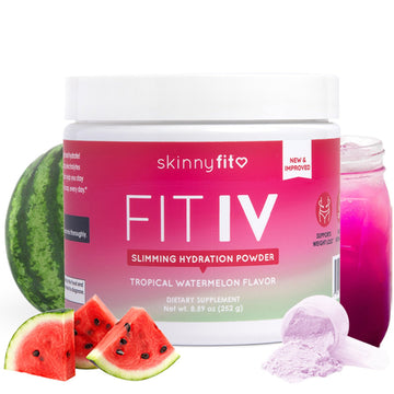 SkinnyFit - Fit IV Slimming Hydration Powder, Tropical Watermelon (Jar, 28 Scoops) - New & Improved Formula - Electrolytes, Vitamin C, Vitamin B3 - Vegan, Gluten Free, Dairy Free - Beauty & Self Care SkinnyFit buy supplements canada
