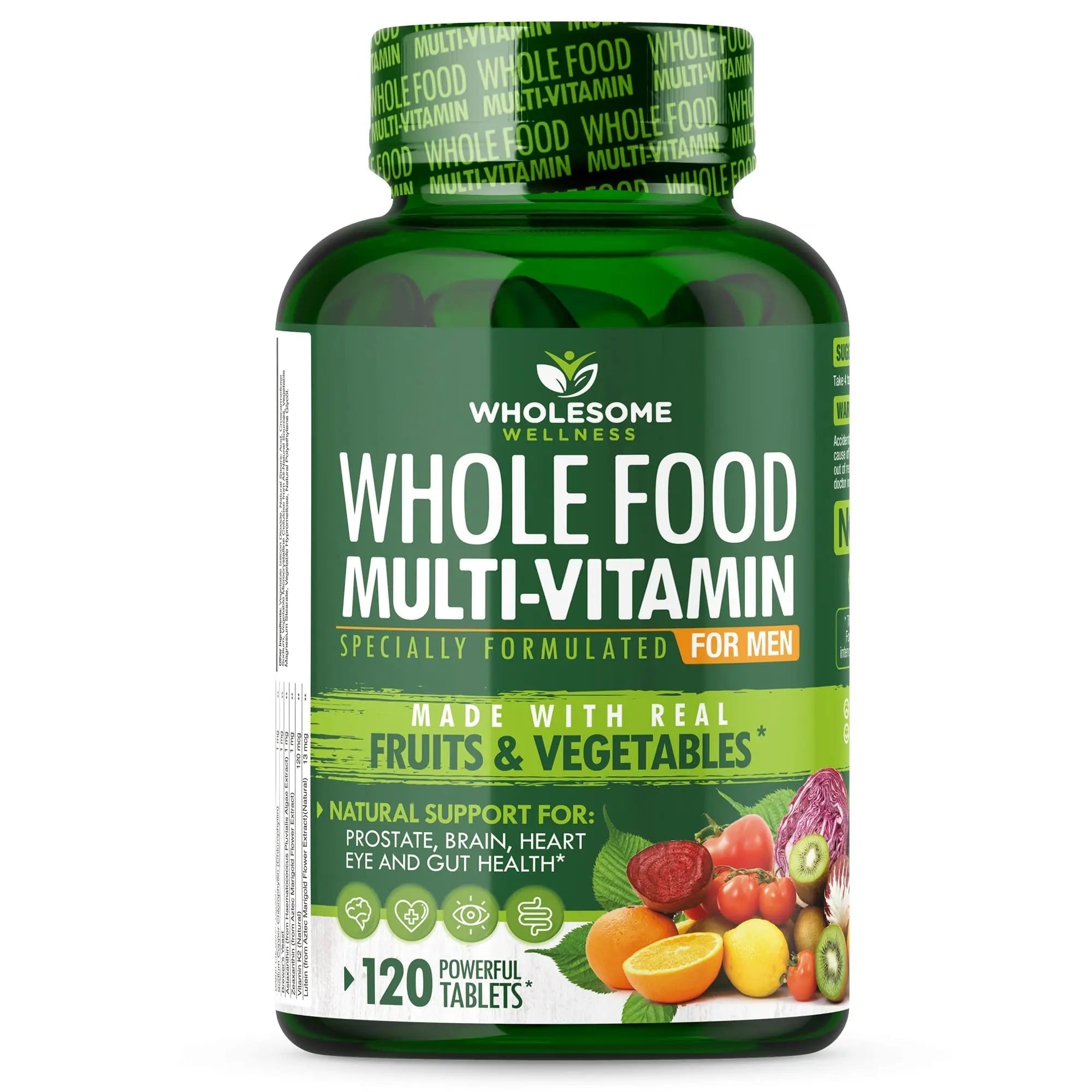 Wholesome Wellness Whole Food Multivitamin for Men - Natural Multi Vitamins, Minerals, Organic Extracts - Vegan Vegetarian - 120 Tablets Wholesome Wellness buy supplements canada