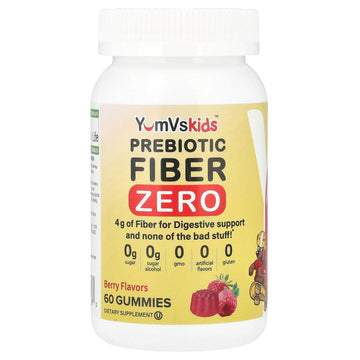 Prebiotic Fiber Zero Gummies for Kids by YumVs | Keto Sugar Free Gummy Chews for Toddlers |4g Fiber for Children Constipation Support YUM-V'S buy supplements canada