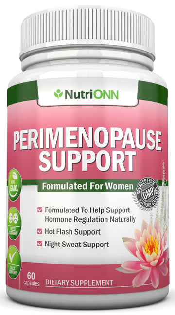 NutriONN Perimenopause Supplement for Women - Natural Support for Hot Flashes & Night Sweats - Improved Mood & Sleep - 11 Herbal Ingredients with Black Cohosh & Red Clover - Hormone Balance - Non-GMO NutriONN buy supplements canada