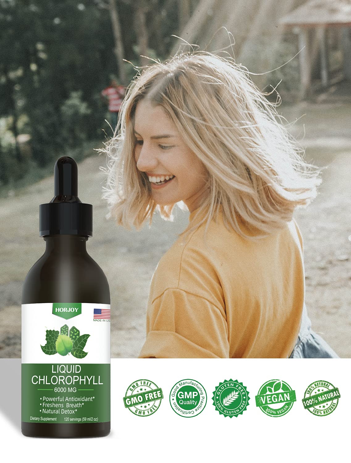 Chlorophyll Liquid Drops - 100% Natural Energy Booster and Immune Support - Internal Horjoy buy supplements canada
