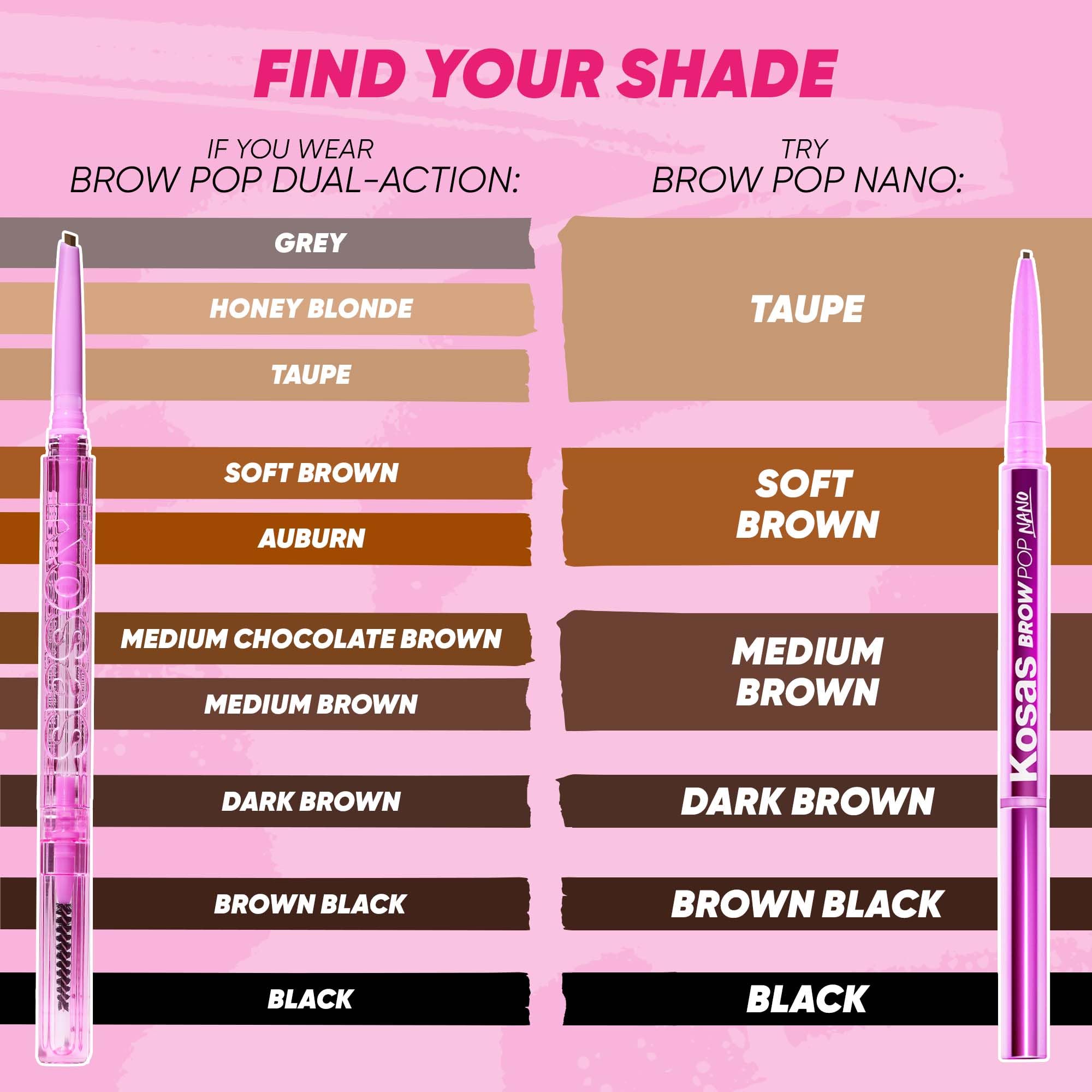 Kosas Brow Pop Nano Eyebrow Pencil – Ultra-Fine 1mm Micro Brow Pencil with Spoolie, Medium Brown Kosas buy supplements canada