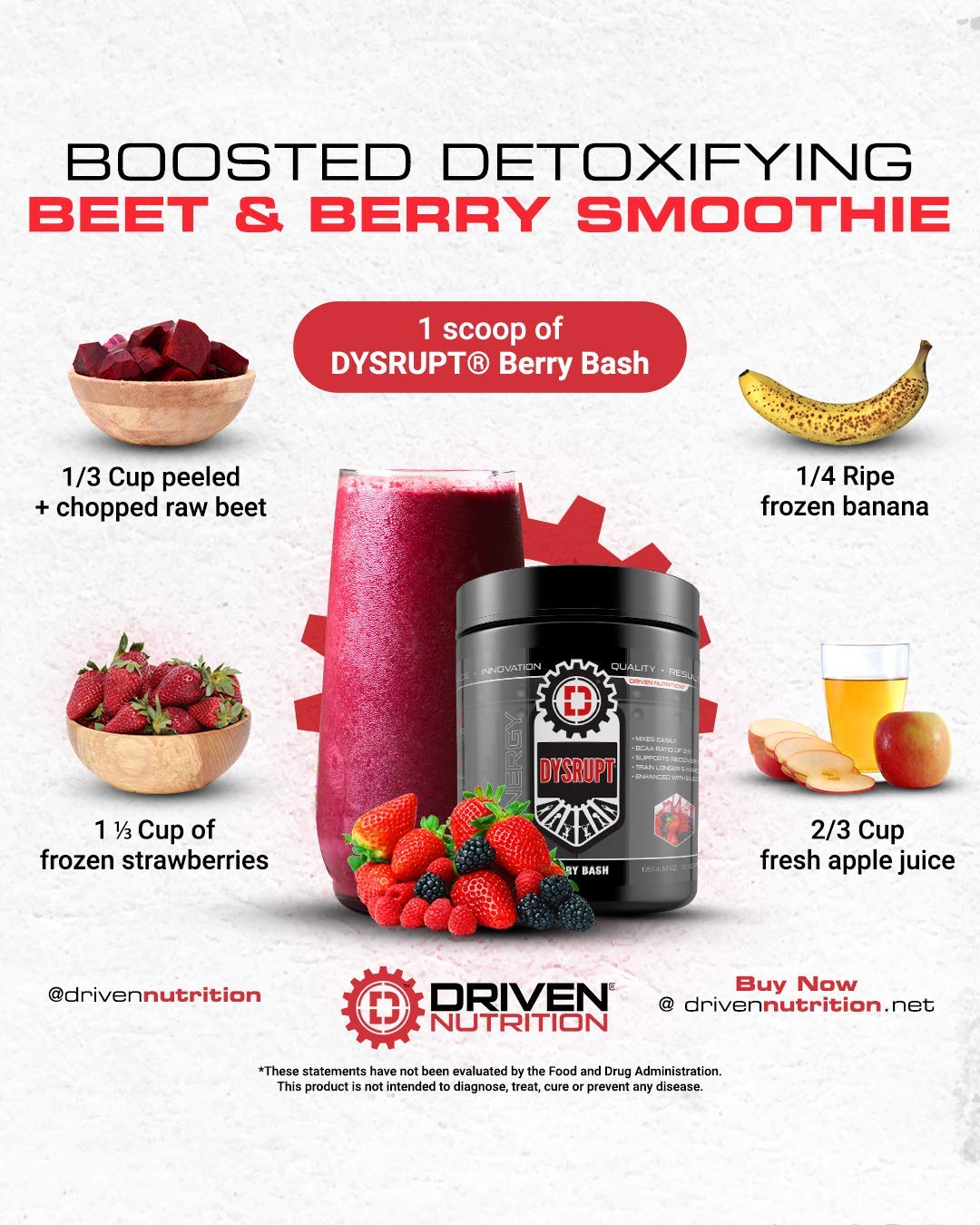 Driven Nutrition DYSRUPT: BCAA + Caffeine with Electrolytes: Sugar & Gluten Free Supplement Driven Nutrition buy supplements canada