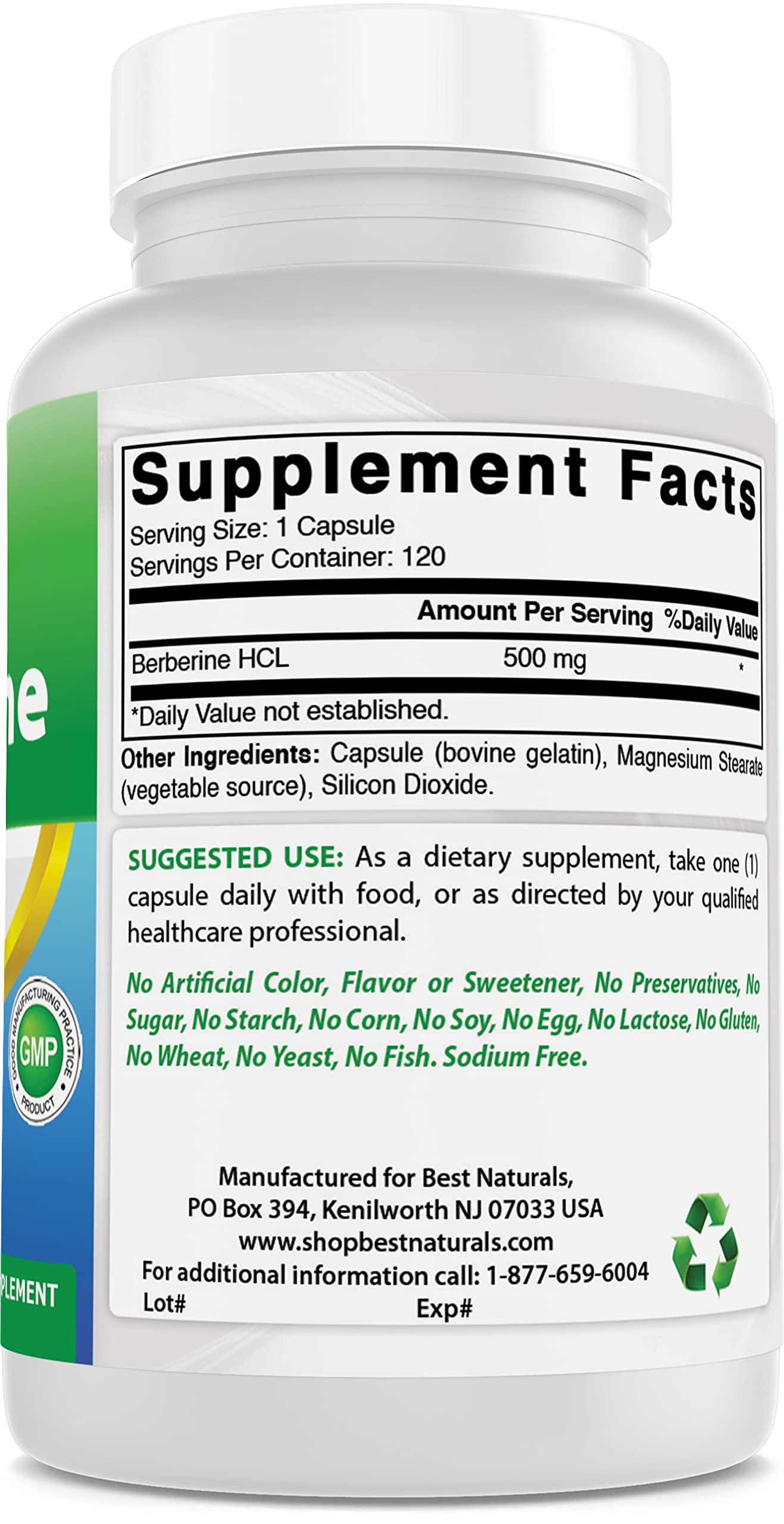 Best Naturals Berberine 500mg 120 Capsules - Supports Immune Function, Cardiovascular Best Naturals buy supplements canada