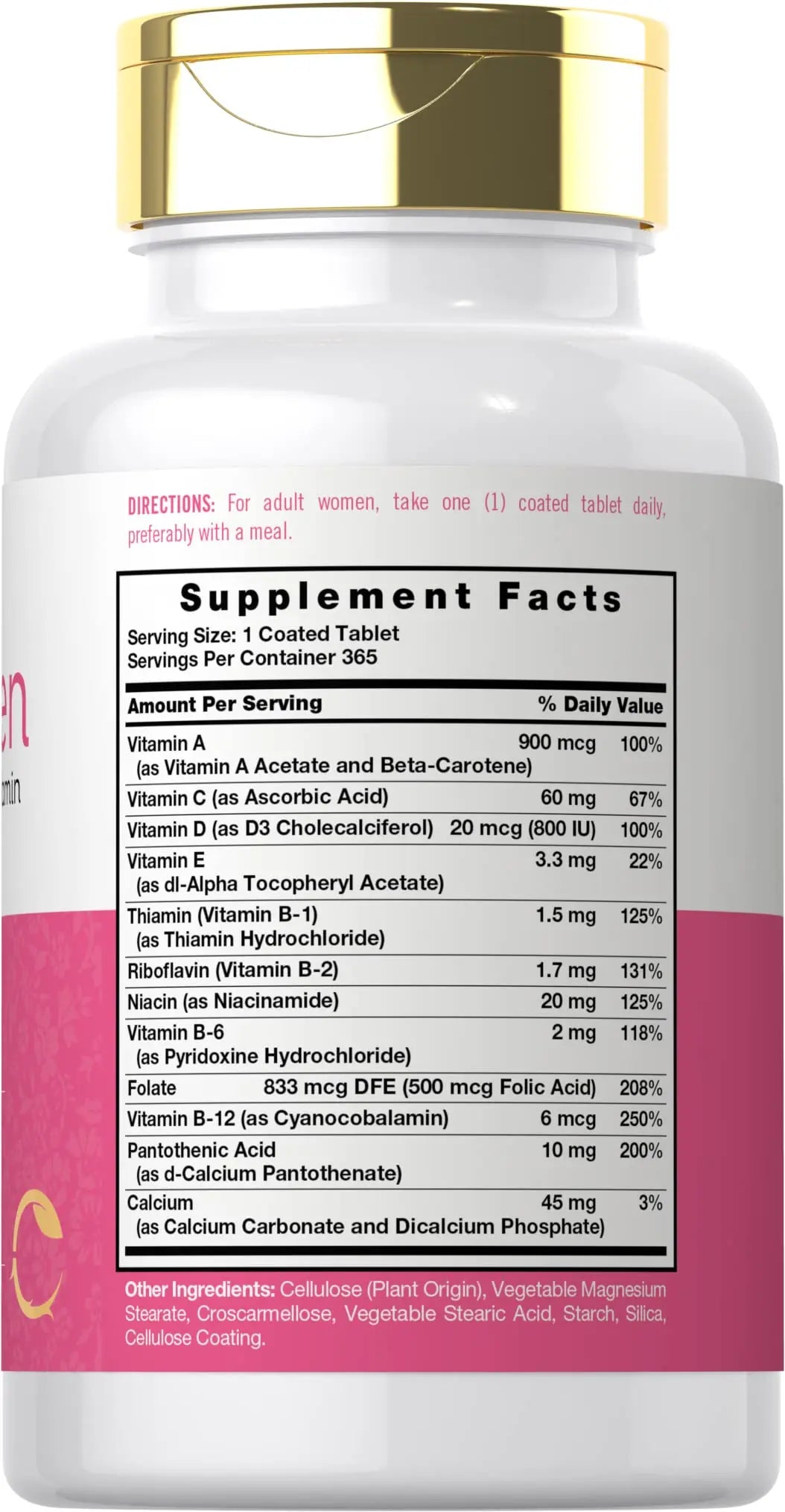 Carlyle Women's Daily Multivitamin and Multimineral Supplement | 365 Tablets | Beta-Carotene, Folic Acid and Vitamin D | Non-GMO, Gluten Free Pills Carlyle buy supplements canada