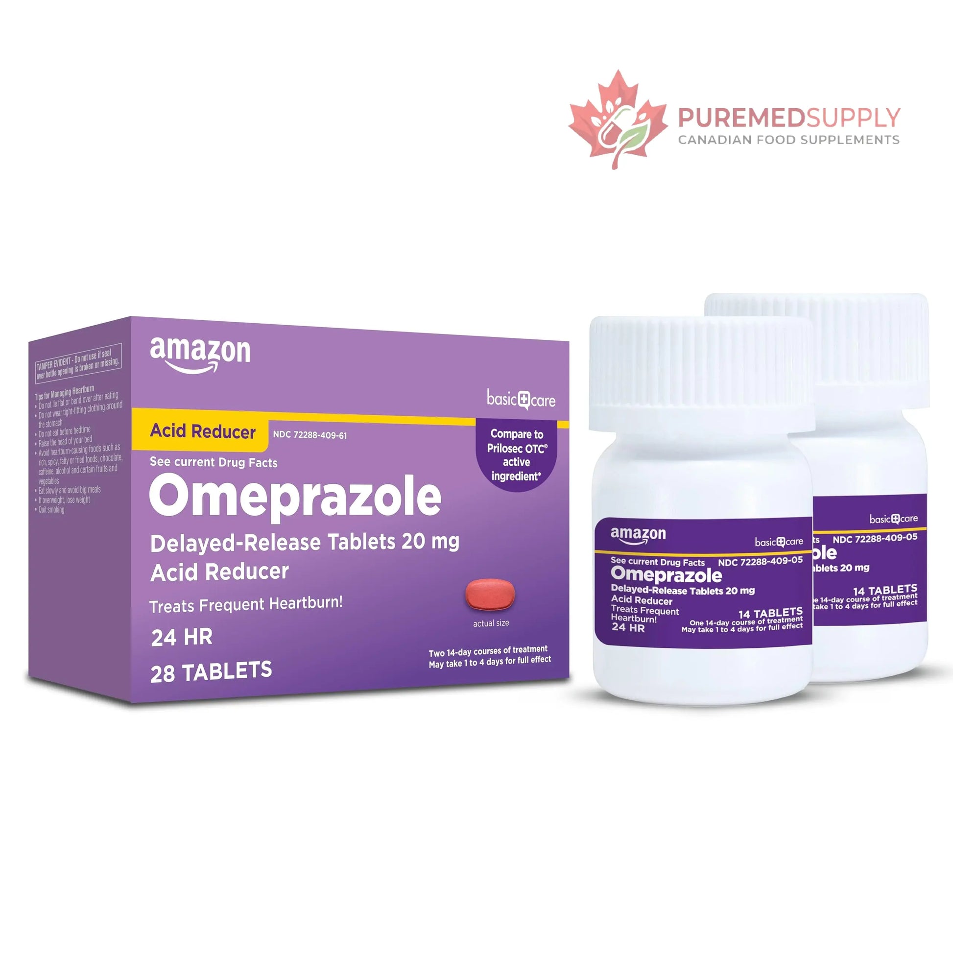 Amazon Basic Care Omeprazole Delayed Release Tablets 20 mg, Acid Reducer, Heartburn Medicine, 14-Day Course of Treatment, 28 Count Amazon Basic Care buy supplements canada