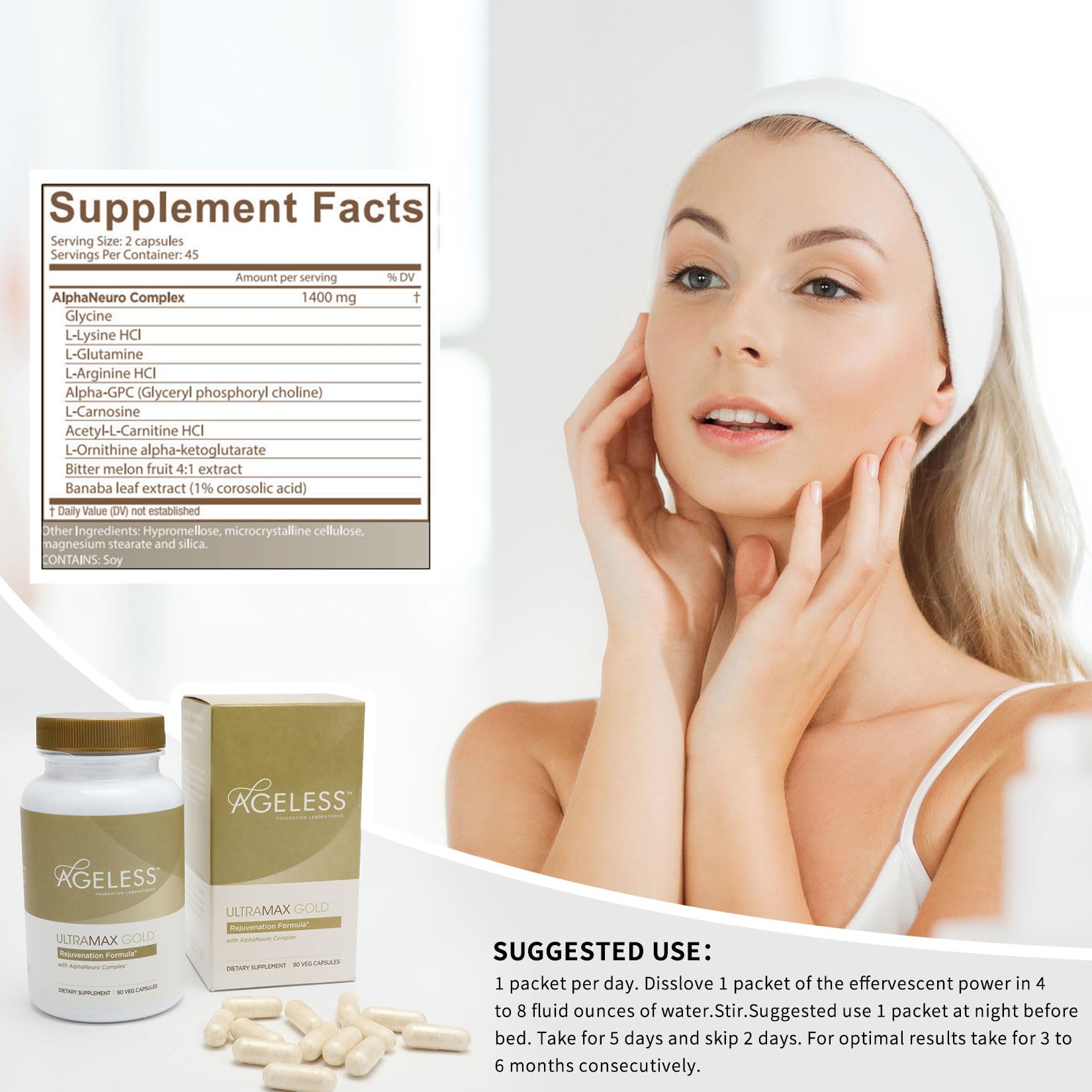 AGELESS™: UltraMAX Gold™ Capsules, HGH Anti-Aging Supplement for Women, Slows Ageless Foundation Laboratories buy supplements canada