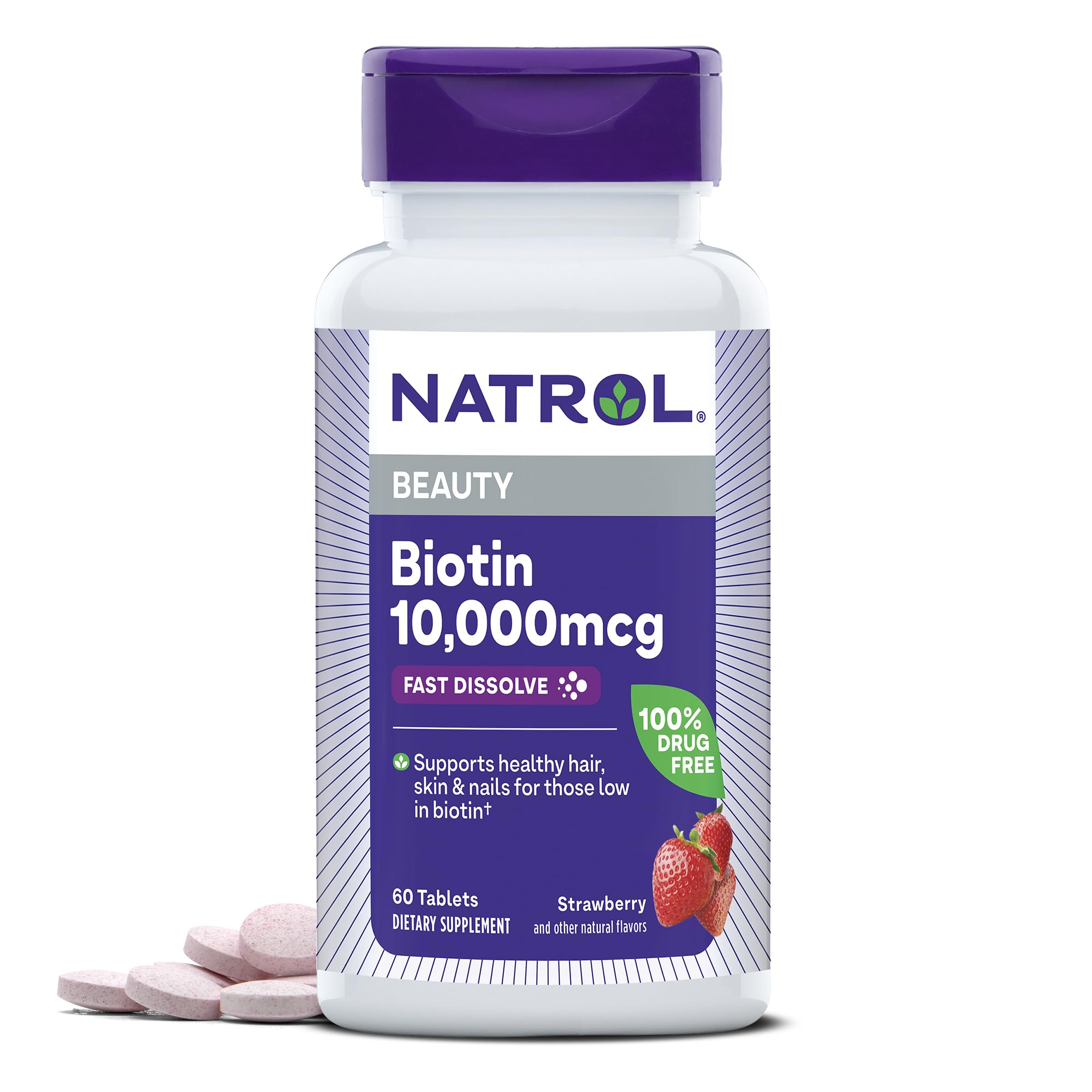Natrol Biotin 10000mcg, 4X Faster Dissolve Supplement for Healthy Hair, Skin and Nails for Those Low in Biotin, Plus Energy Metabolism Support Natrol buy supplements canada