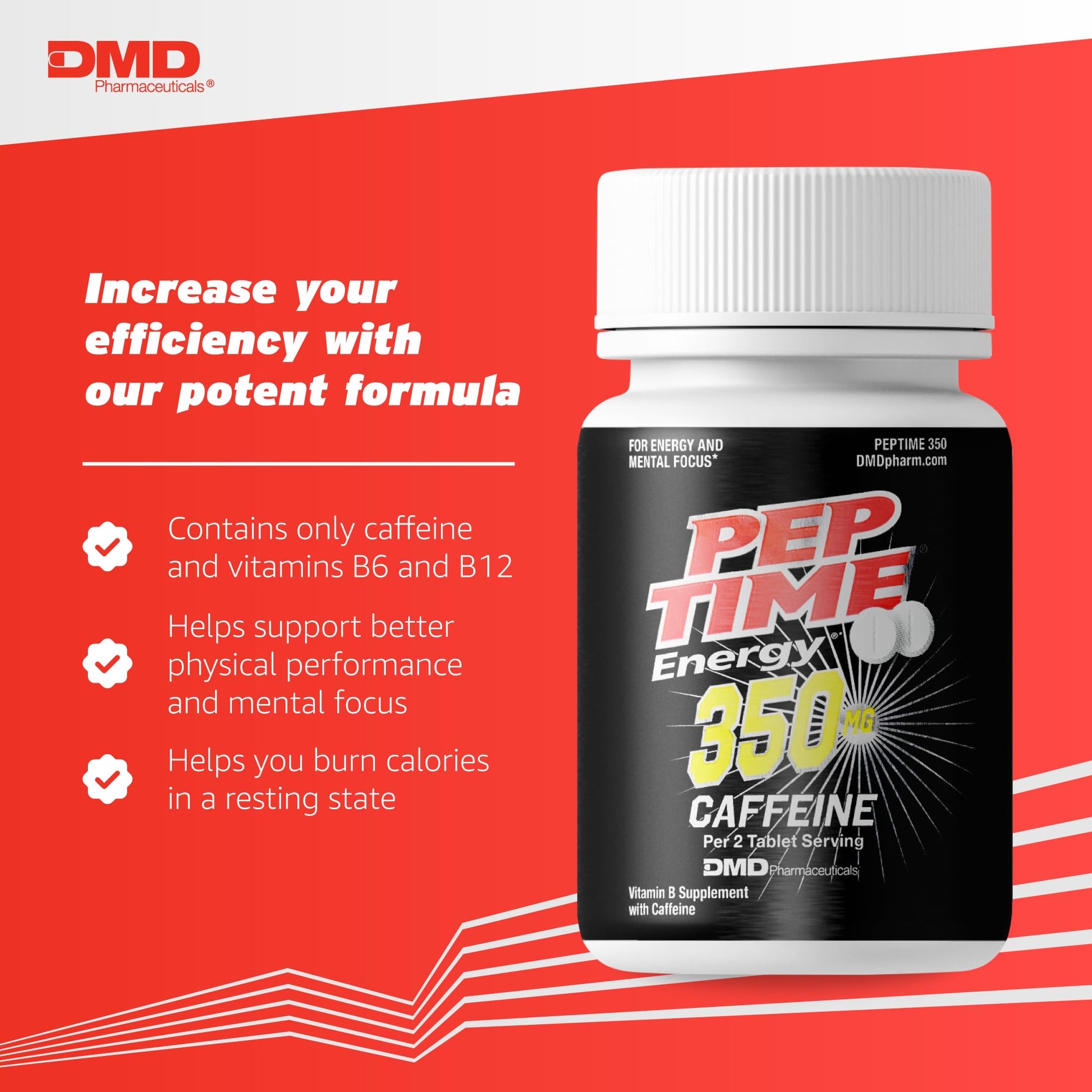 PEPTIME Energy Tablets, Vitamin B6 and B12 Caffeine Pills, 350 mg Caffein PEPTIME Energy buy supplements canada