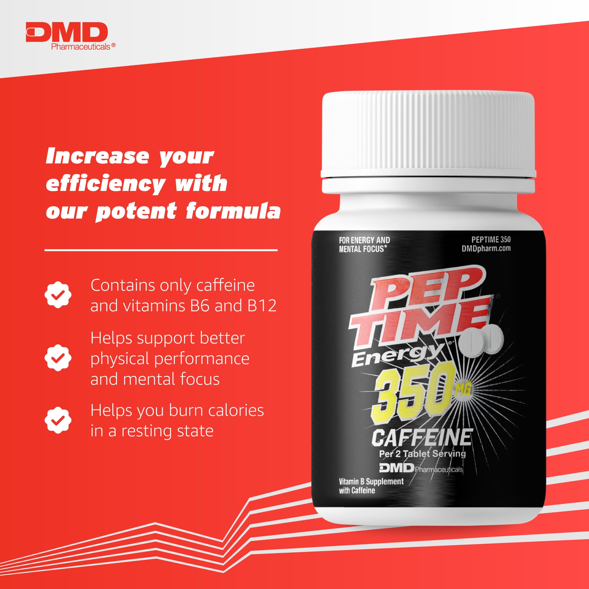 PEPTIME Energy Tablets, Vitamin B6 and B12 Caffeine Pills, 350 mg Caffein PEPTIME Energy buy supplements canada