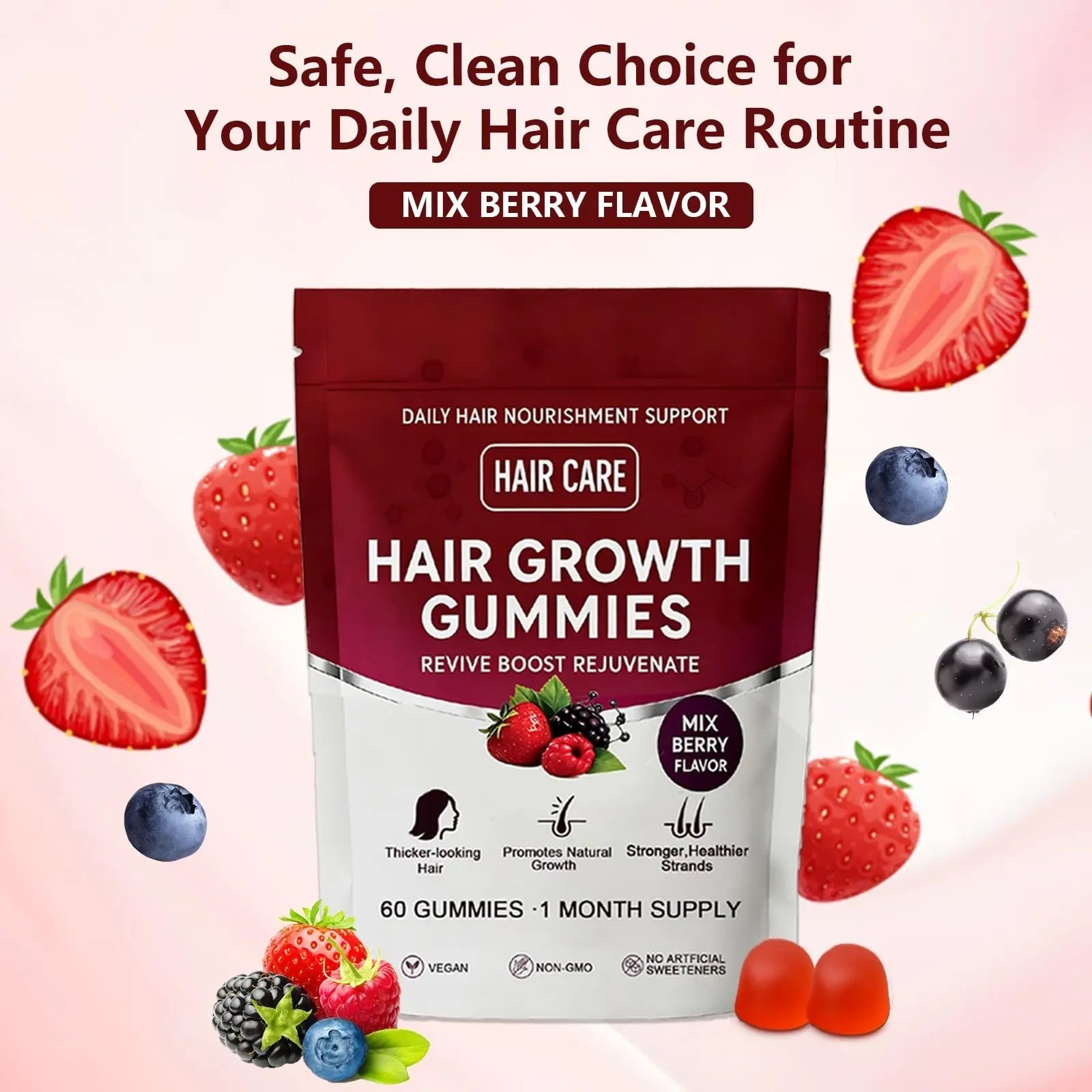 Giamau Lumin Hair Growth Gummies, 60 Vegan Gummies |Supports Healthy Hair Growth & Strength, Skin & Nail Care, | Giamau buy supplements canada