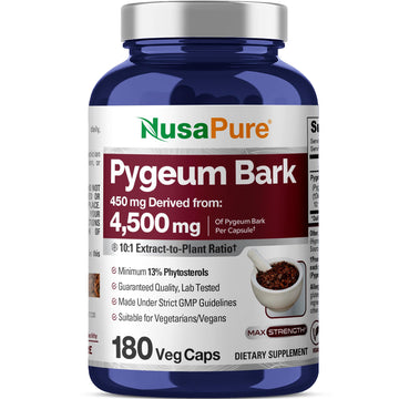 NusaPure Pygeum Bark 10:1 Extract, 450 mg Equivalent to 4,500mg 180 Veggie Caps (Non-GMO, Vegan) NusaPure buy supplements canada