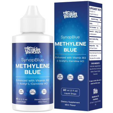 Methylene Blue Drops for Humans, 1% USP Grade – Dropper-Free No-Touch Bottle, Brain Supplement for Memory and Focus – Fast-Acting Nootropic with Methyl B12 & ALCAR – Caffeine-Free, Mint Flavor, 2oz YLVARIN THORIA buy supplements canada