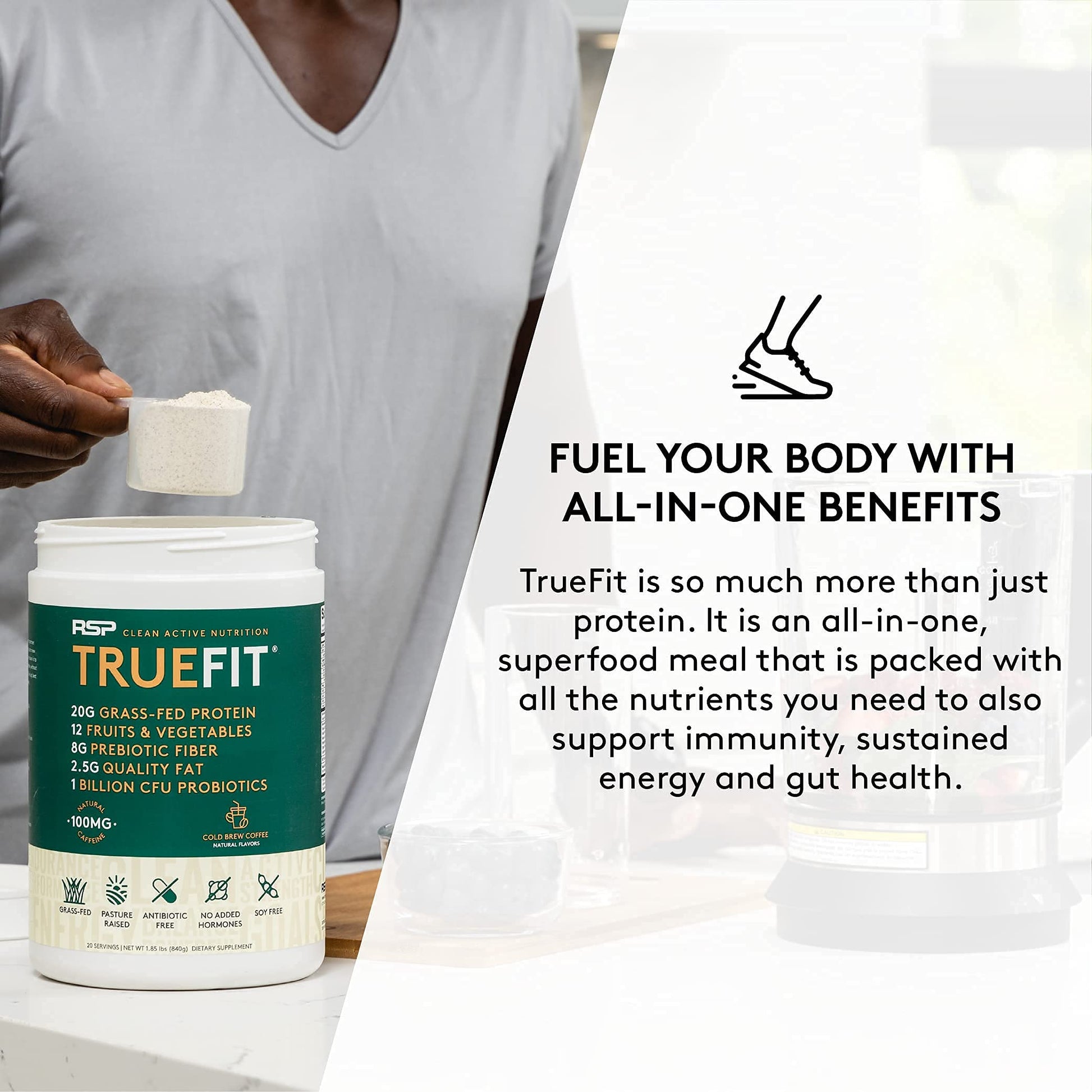 TrueFit Meal Replacement Shake Protein Powder, Grass Fed Whey + Organic Fruits RSP NUTRITION buy supplements canada