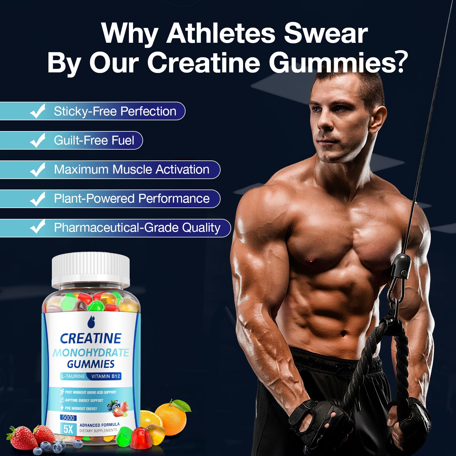 MaxHemp Creatine Gummies for Men & Women - Creatine Monohydrate Gummies 5g, Muscle Builder, Energy Boost & Pre-Workout Supplement, MaxHemp buy supplements canada