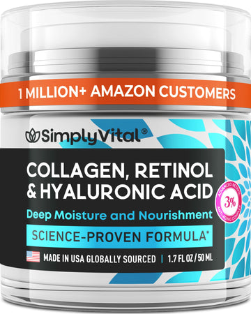 Anti-Aging Face Moisturizer with Retinol, Collagen & Hyaluronic Acid - Made in USA SimplyVital buy supplements canada