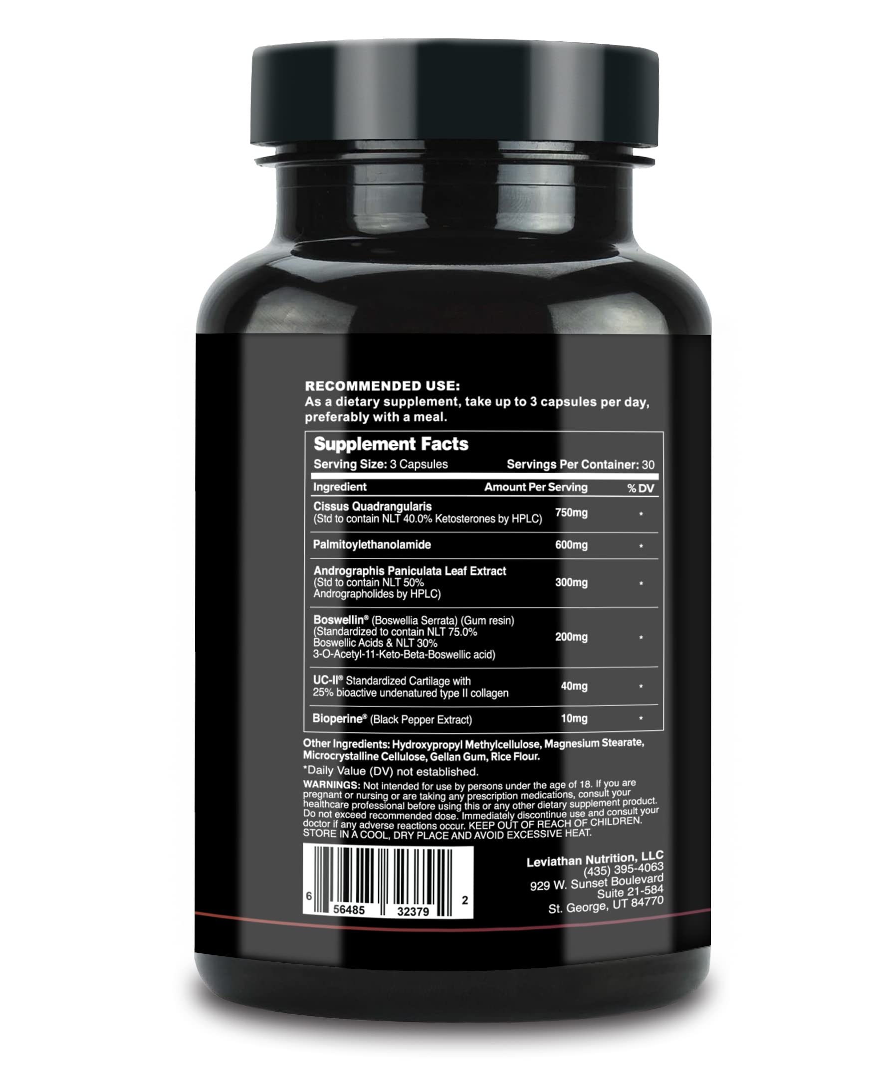 Leviathan Nutrition Joint Support | Helps Repair & Restore Joints for Comfort Mobility, Flexibility, Strength & Joint Health with Boswellia for Hands Back Knee and Joints for Men & Women - 90 Capsules Leviathan Nutrition buy supplements canada