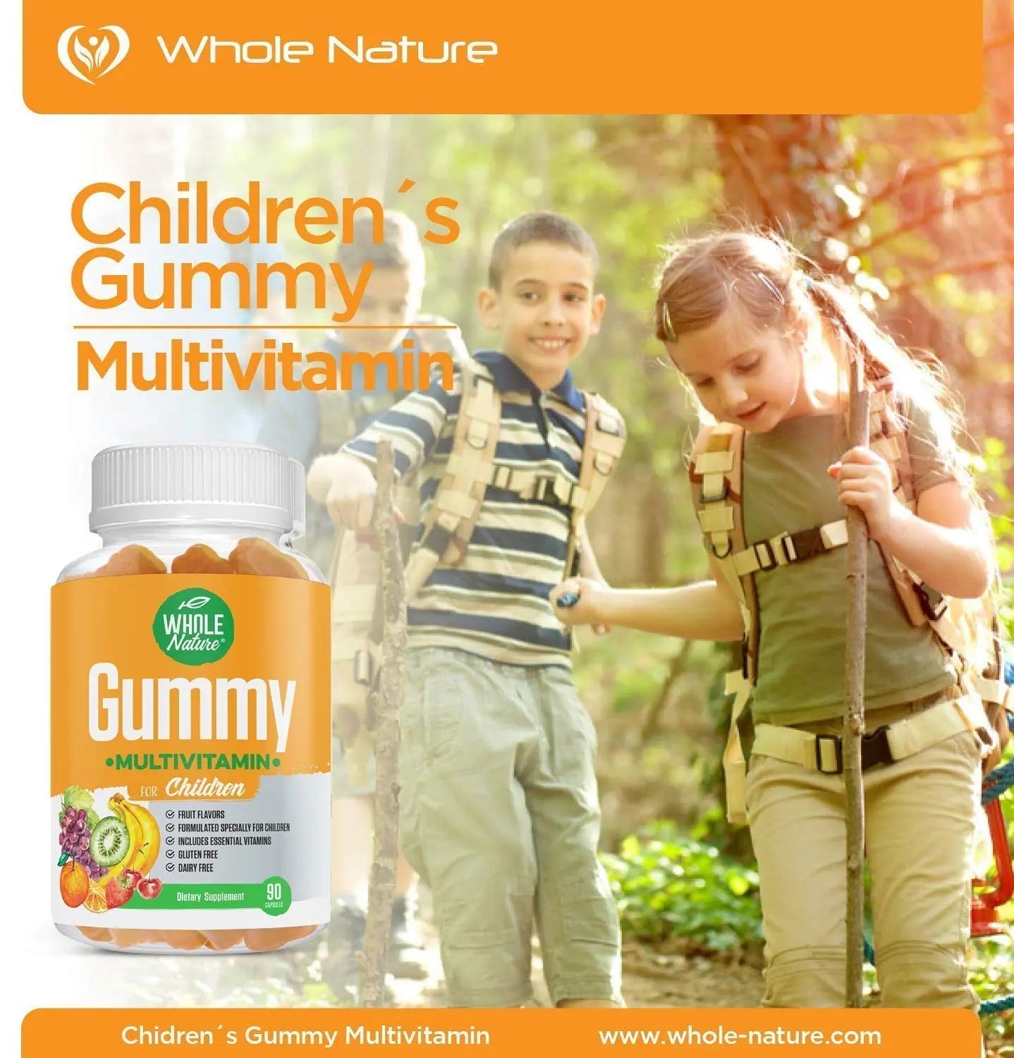Whole Nature Kids Gummy Multivitamin - Complete Daily Essentials Childrens Vitamins and Minerals for Overall Wellness, 90 Gummies Whole Nature buy supplements canada