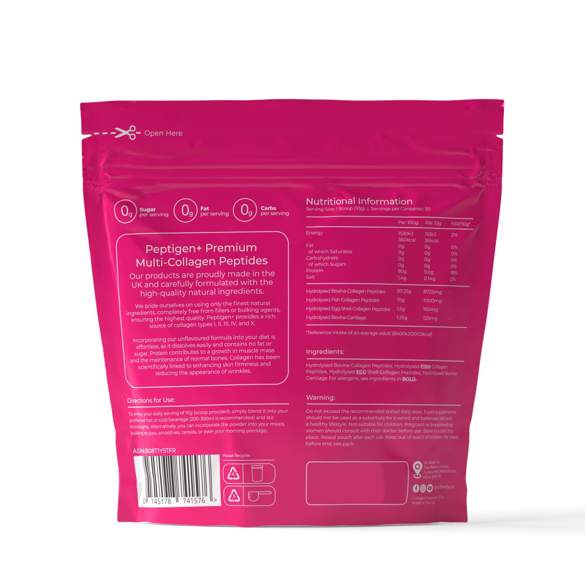 SoBodyCo Premium Collagen Supplement, Unique 5 Types of Collagen Powder, 300000mg, Collagen Peptides, Collagen So Body Co buy supplements canada