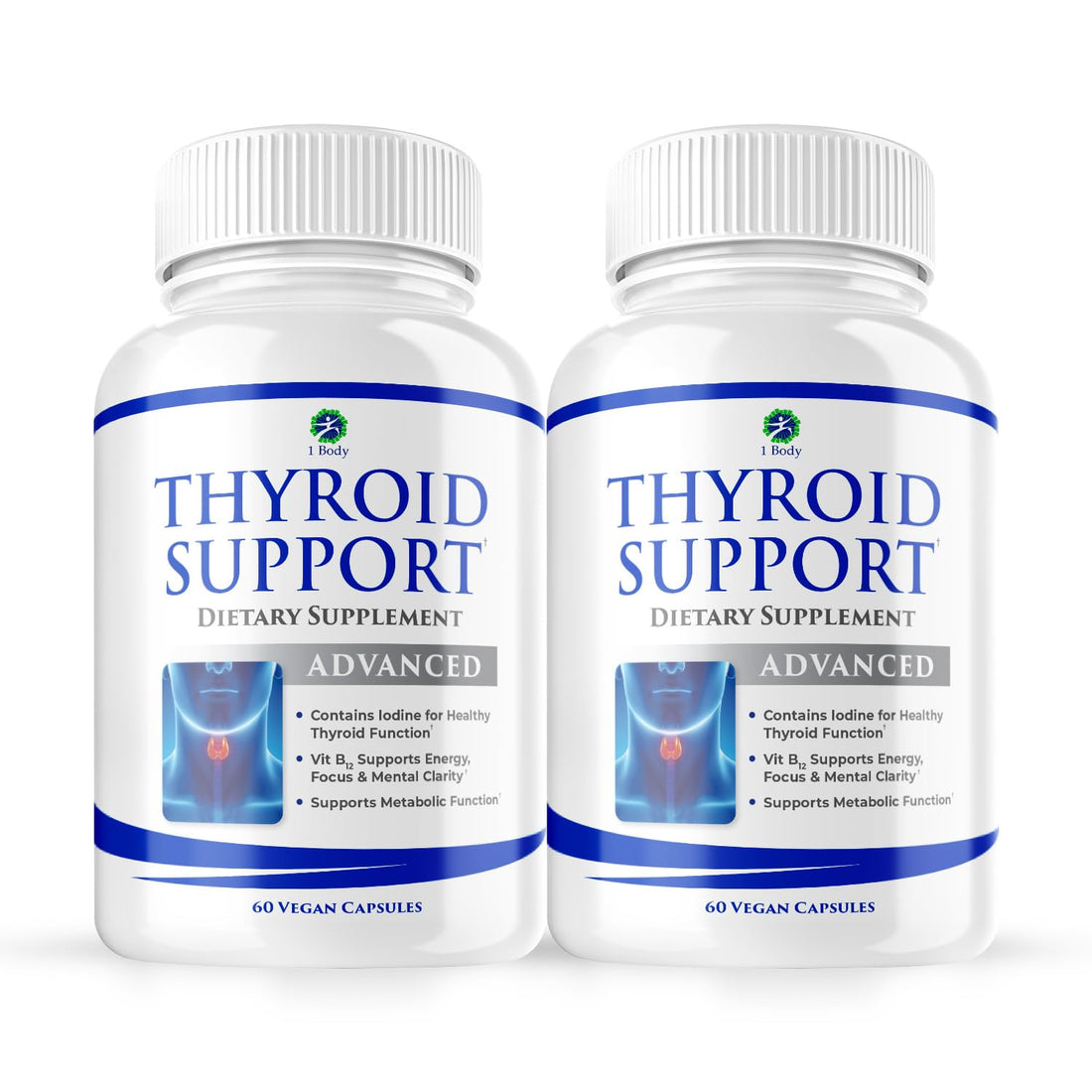 1 Body Thyroid Support Supplement for Women and Men - 2 Pack 60 Days 1 Body buy supplements canada