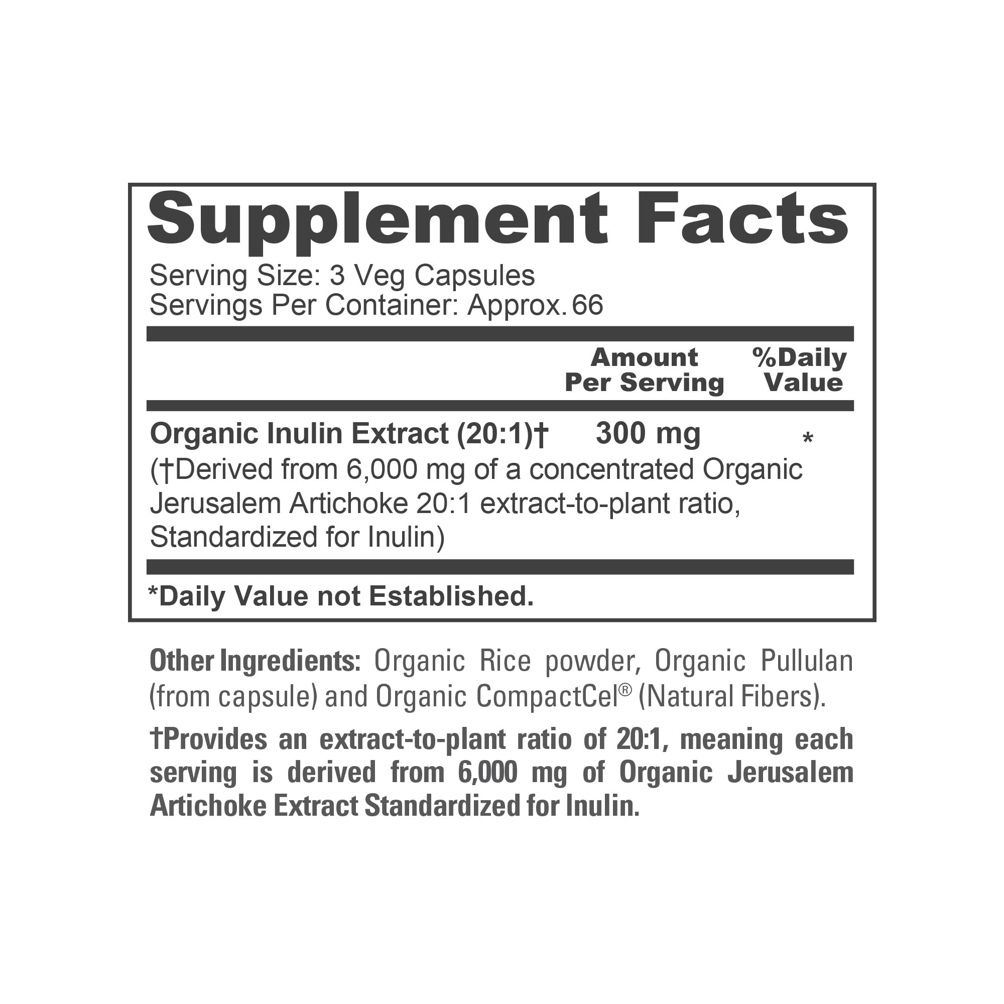 NusaPure Inulin Powder 20:1 Extract, 300 mg Equivalent to 6,000mg | 200 Veg Capsules |USDA Organic Suitable for Vegetarians, Vegan, Non-GMO Supplement NusaPure buy supplements canada