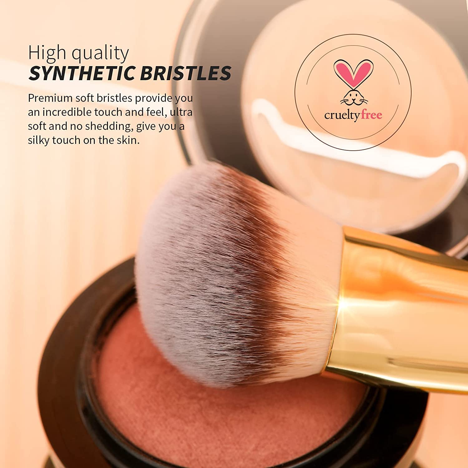DUcare Dual End Foundation Contour Bronzer Brush, Gold Glitter Handle Double Ended Professional Face Makeup Tool for Liquid Cream Powder DUcare buy supplements canada