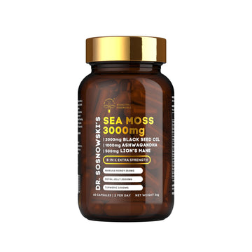 Dr Sosnowski's BioActive Sea Moss | 8-in-1 Formula Enriched with Black Seed, Ashwagandha, Turmeric, Manuka Honey, Lion's Mane, Royal Jelly, Bee Propolis Extract | 60 Capsules Dr Sosnowski's buy supplements canada