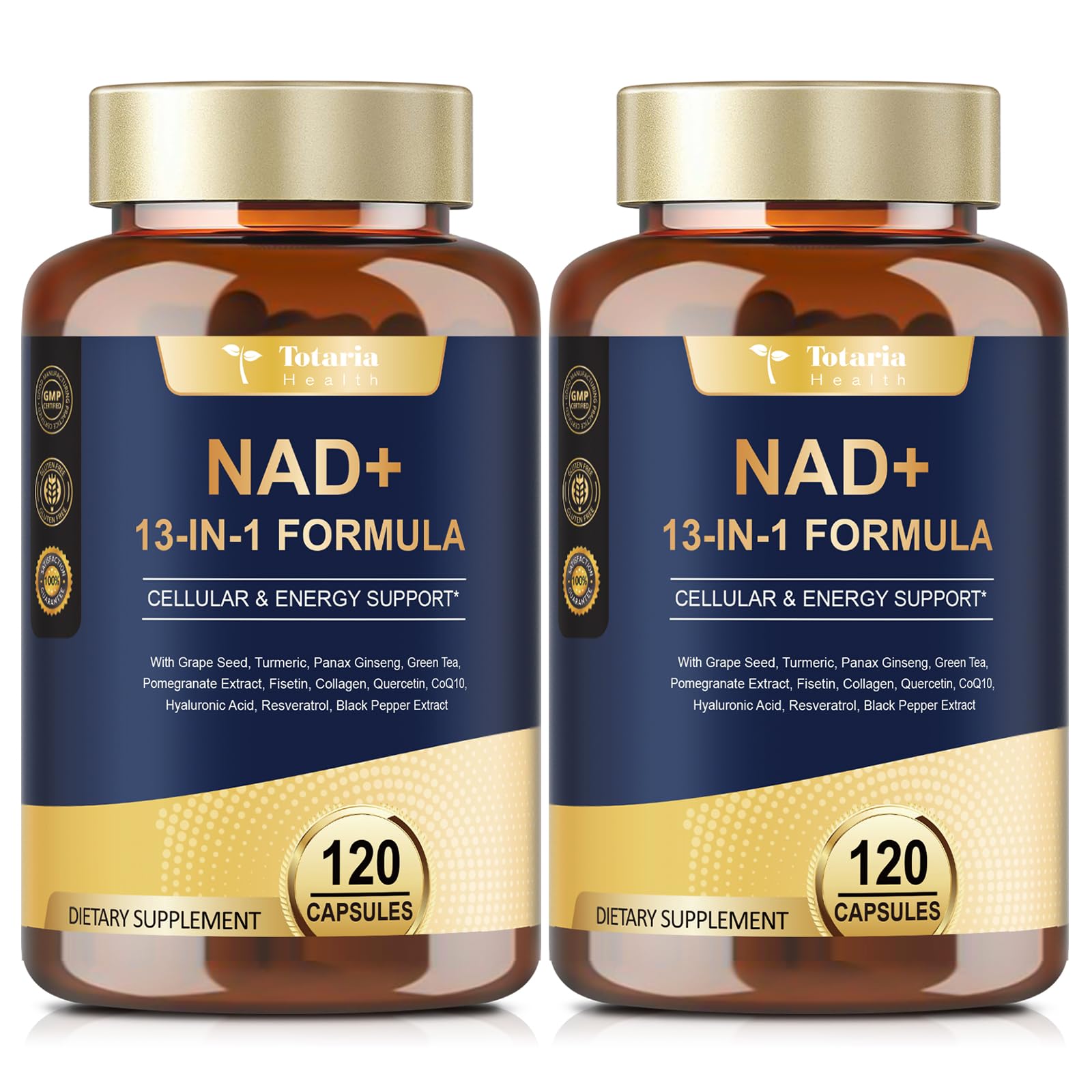 Totaria (2 Packs) NAD Supplement for Women Men with nicotinamide riboside resveratrol,Quercetin, Betaine Boost NAD+ Levels NAD Plus Supplement for Anti Aging, Energy, Immune, Focus 120 Capsules Totaria buy supplements canada