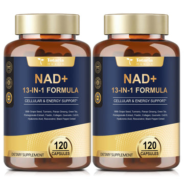 Totaria (2 Packs) NAD Supplement for Women Men with nicotinamide riboside resveratrol,Quercetin, Betaine Boost NAD+ Levels NAD Plus Supplement for Anti Aging, Energy, Immune, Focus 120 Capsules Totaria buy supplements canada