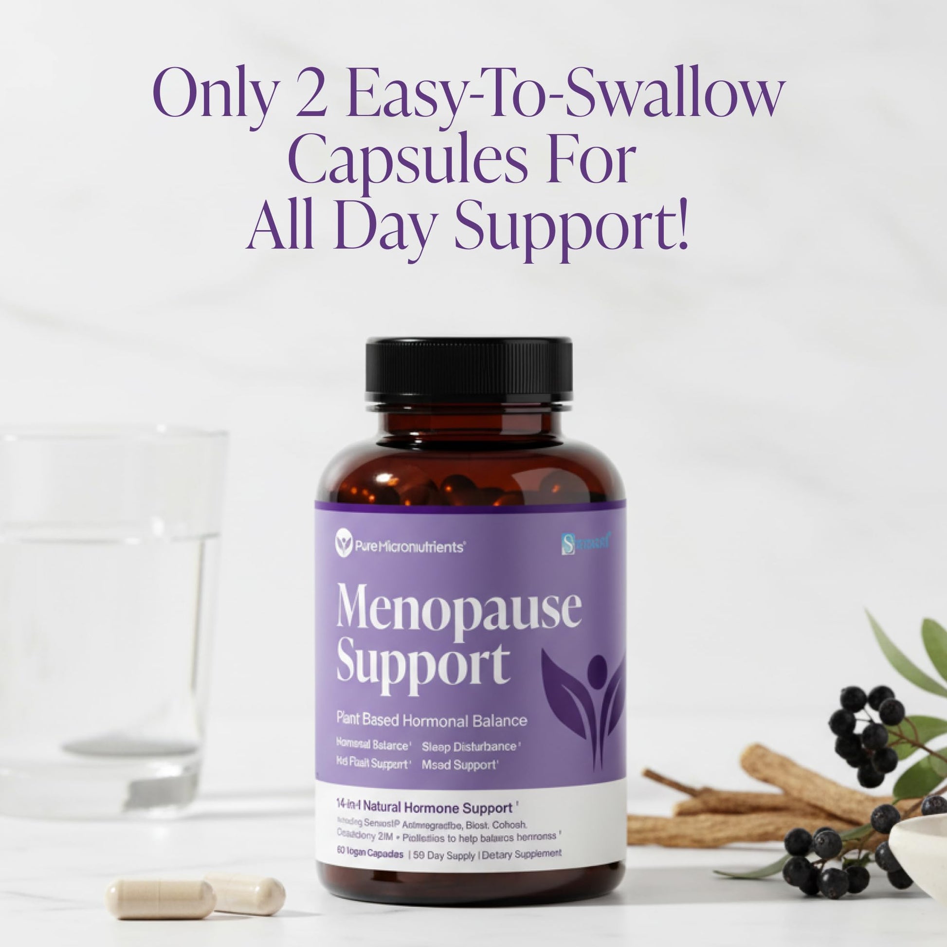 Menopause Supplements for Women - Natural Hormone Balance - Hot Flashes, Night Sweats, Sleep & Mood Support. with Sensoril® Ashwagandha, DIM, Chaste Berry & Black Cohosh Root - 60 Count Pure Micronutrients buy supplements canada