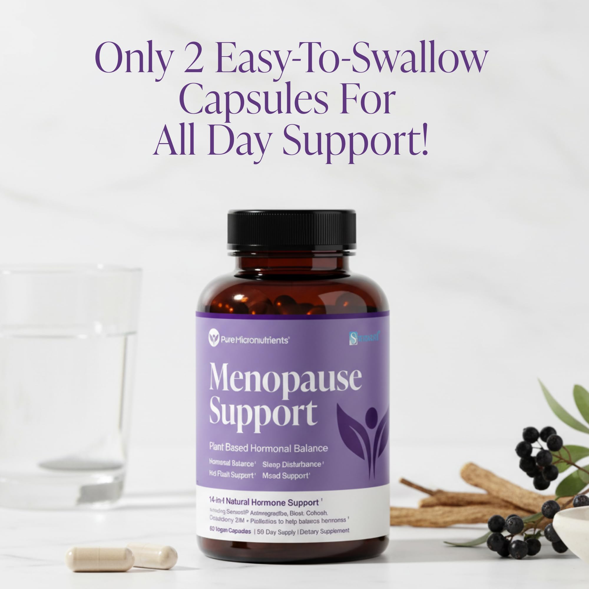 Menopause Supplements for Women - Natural Hormone Balance - Hot Flashes, Night Sweats, Sleep & Mood Support. with Sensoril® Ashwagandha, DIM, Chaste Berry & Black Cohosh Root - 60 Count Pure Micronutrients buy supplements canada