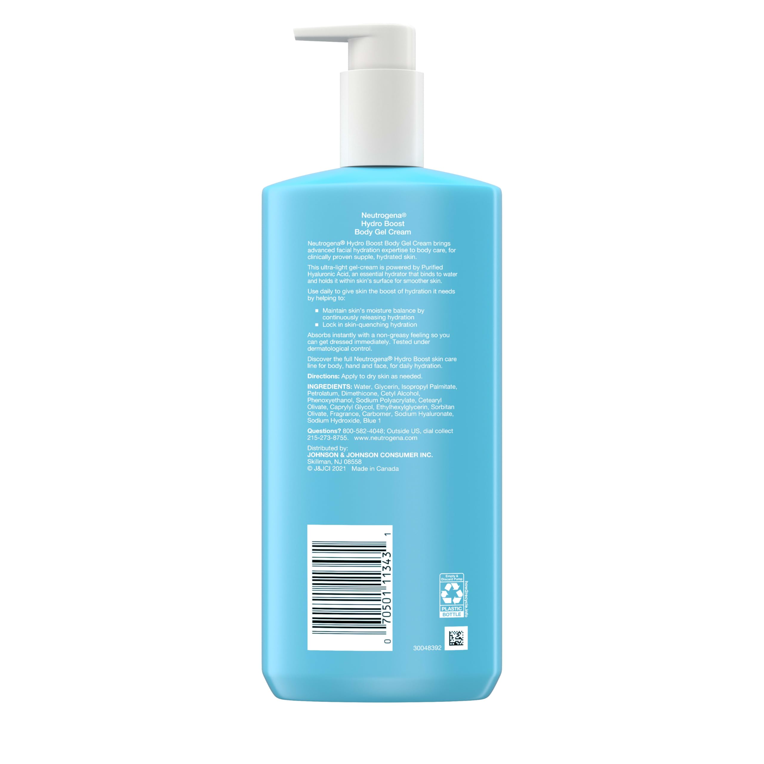 Neutrogena Hydro Boost Body Gel Cream, Hydrating Body Lotion with Hyaluronic Acid for Normal to Dry Skin Neutrogena buy supplements canada
