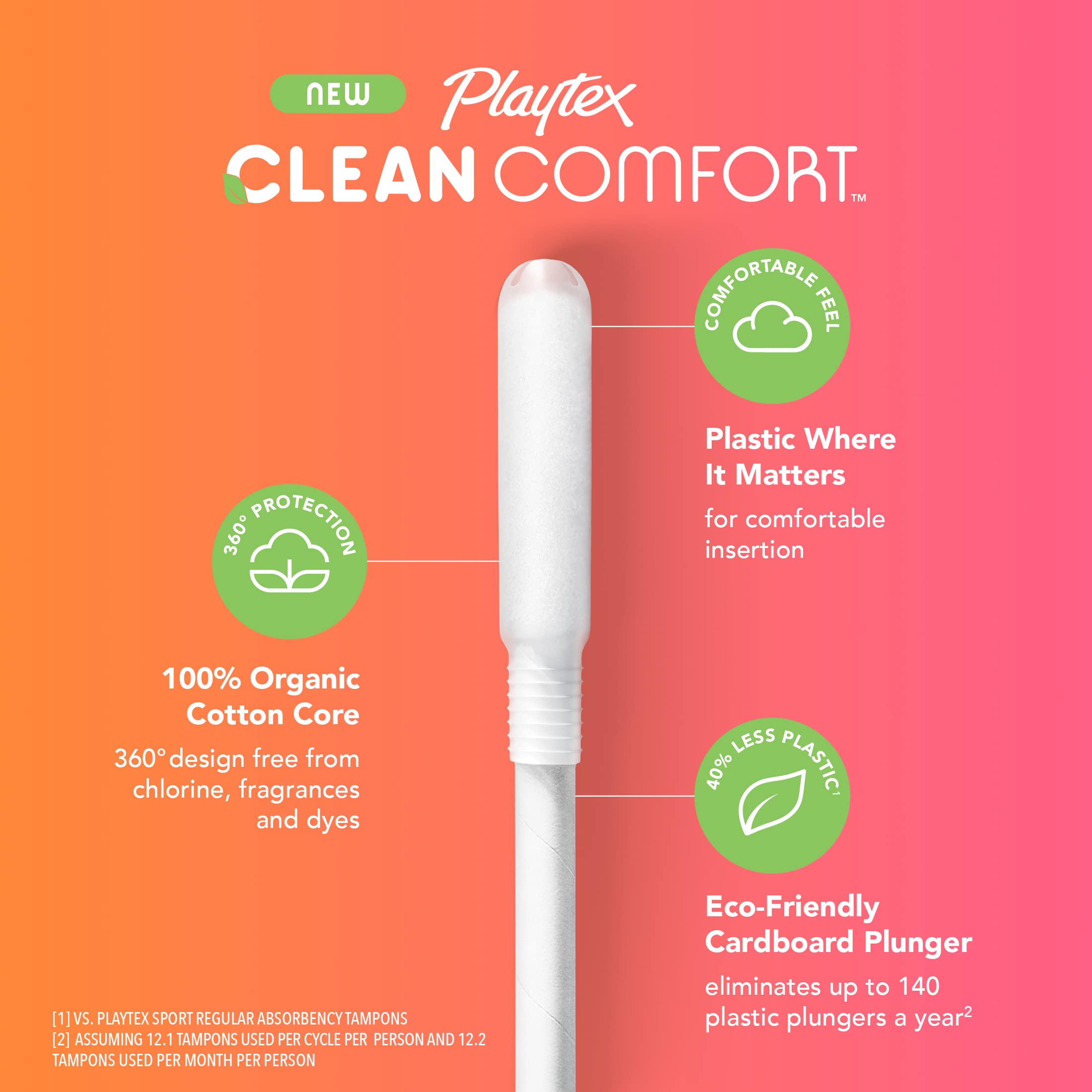 Playtex Clean Comfort Organic Cotton Tampons, Super Absorbency, Fragrance-Free, Organic Cotton PLAYTEX buy supplements canada
