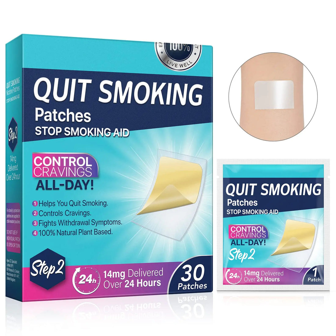 Step 2 Quit Smoking Patches, 14mg Stop Smoking Aids Patches, 30 Count Quit Smoking Stickers that Work with 2 Weeks, Helping Quit Patch, Easy & Effective Anti-Stickers NenMaoKeNu buy supplements canada