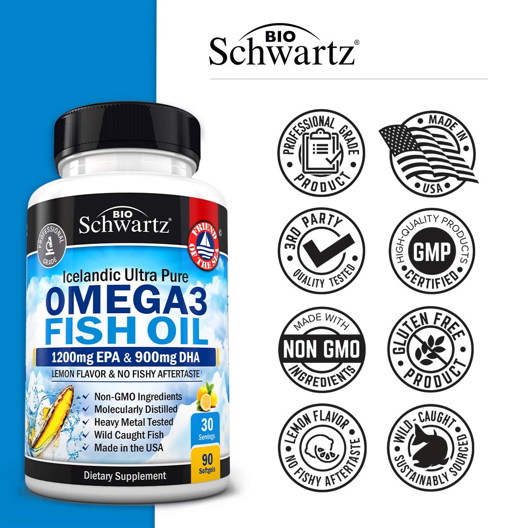 Omega 3 Fish Oil Supplement - 1200mg EPA and 900mg DHA Fatty Acid Per Serving BioSchwartz buy supplements canada