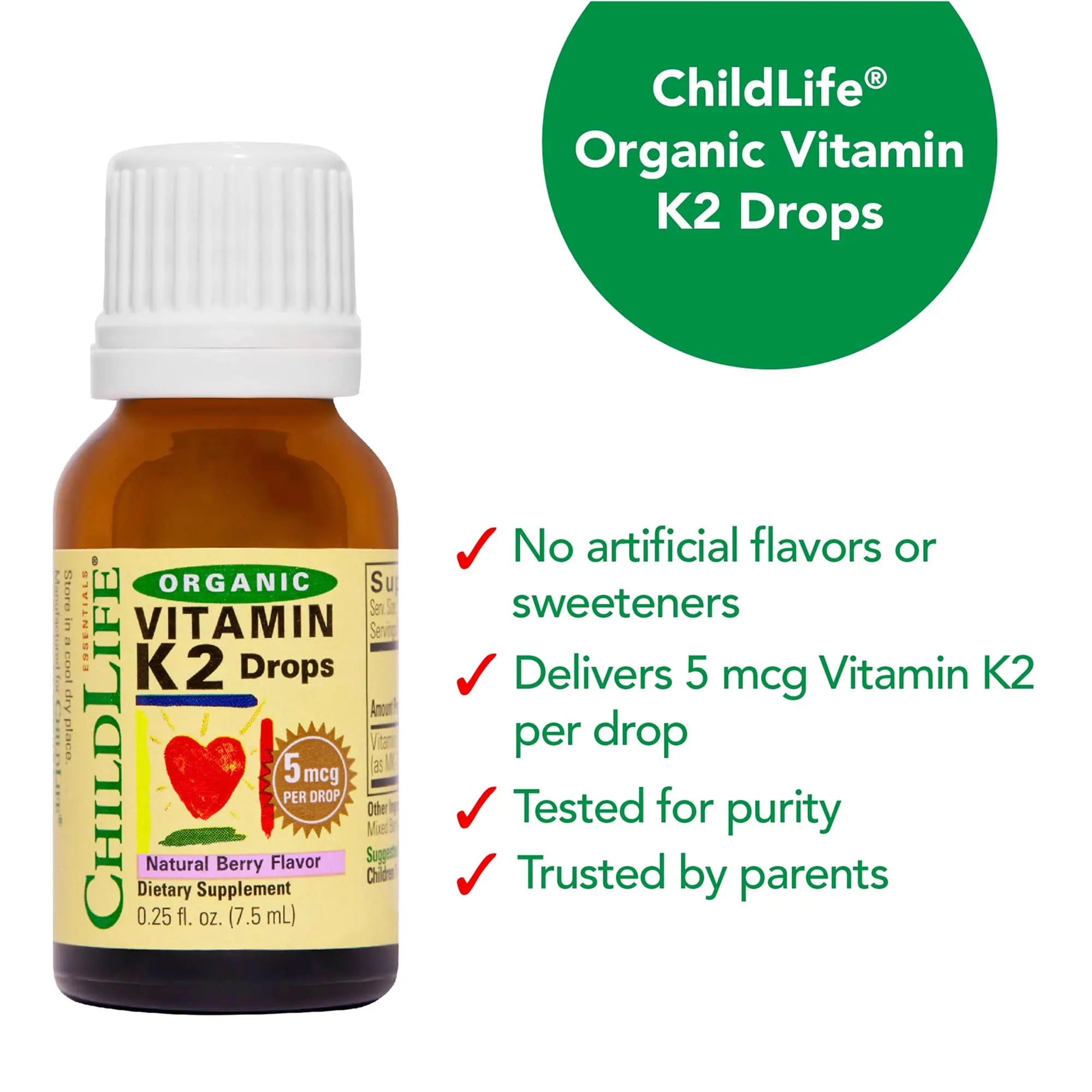 CHILDLIFE Essentials Organic Vitamin K2 Drops - Infant Toddler Baby Vitamin K, K2 Supplement, Vitamin K2 MK7, Liquid K2, Vitamin K Drops CHILDLIFE ESSENTIALS buy supplements canada