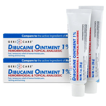 GeriCare Dibucaine Hemorroid Ointment 1% Pain-Relief Hemorrhoid Cream |Hemorroidal & Topical Analgesic| Quick Relief from Burning & Itching | Fast-Acting External Hemorrhoid Treatment 1oz (2 Pack) GeriCare buy supplements canada