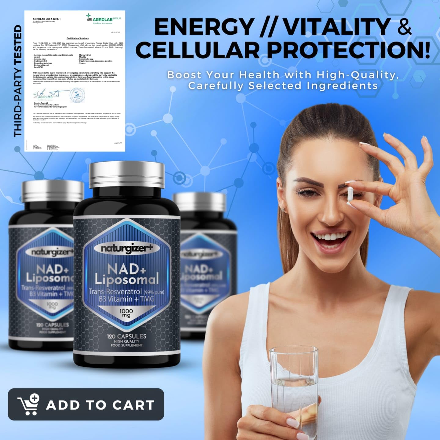 naturgizer+ Liposomal NAD+ Supplement with Resveratrol, TMG & Vitamin B3 | 4-in-1 Healthy Aging & Cellular Energy Support | High Absorption NAD Plus for Men & Women Over 40 | 120 Capsules naturgizer+ buy supplements canada