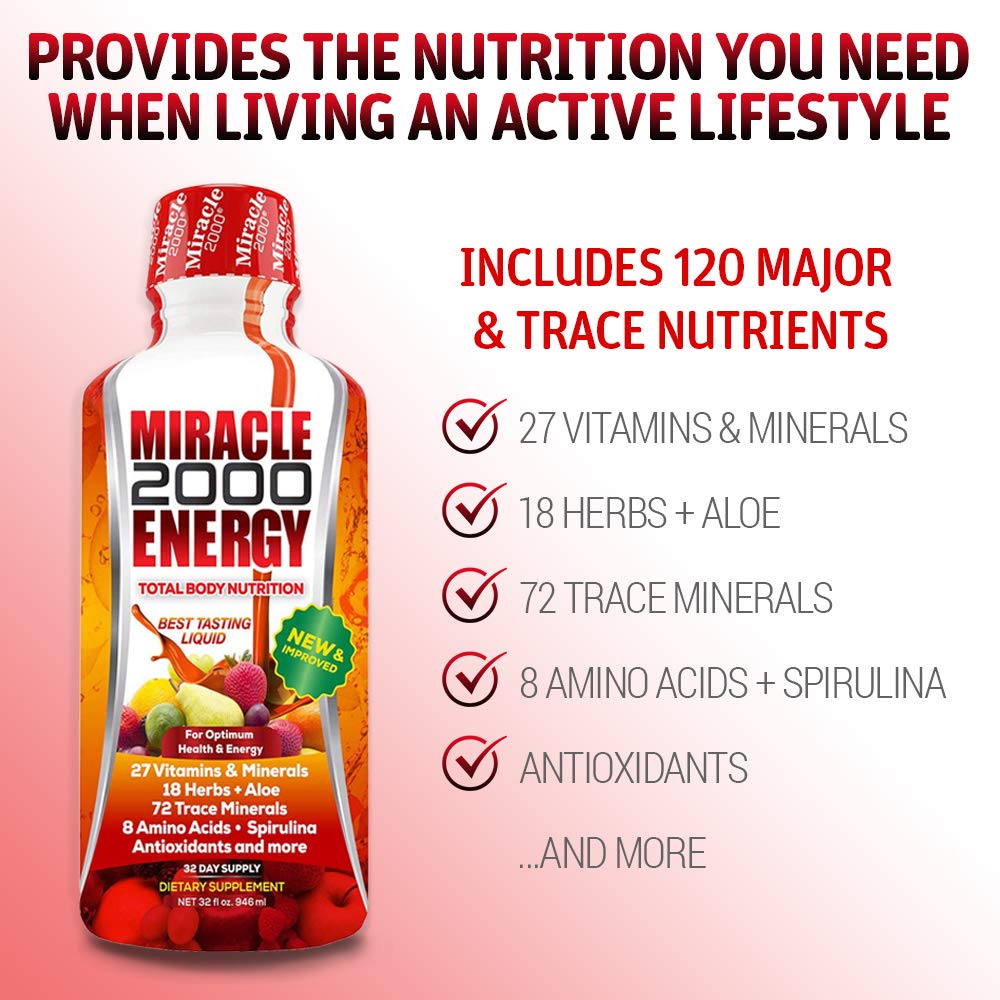 Century Systems - Miracle 2000, Complete Liquid Multivitamin and Mineral Supplement with Amino Acids and Antioxidants, 32 Ounces Century Systems buy supplements canada