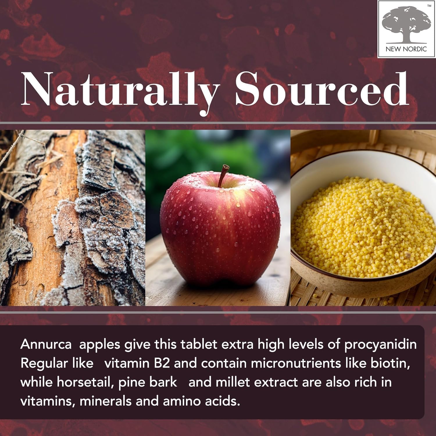 New Nordic Hair Volume Menopause, Supports Healthy Hair Growth During and After Menopause, Pine Bark and Annurca Apple Extract, 30 Tablets NEW NORDIC buy supplements canada