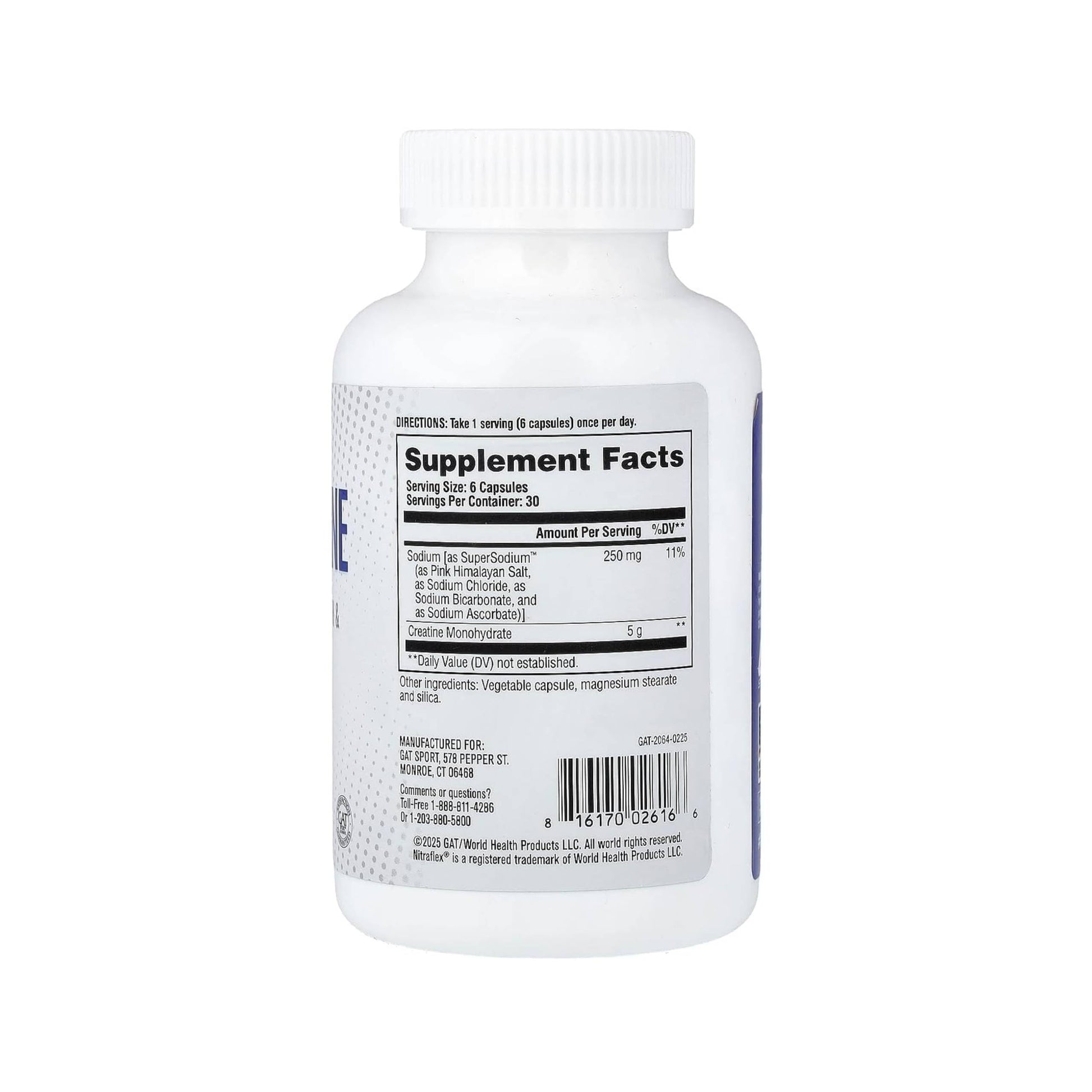 GAT SPORT Pro Creatine Capsules, Strengh, Wellness, Brain Health, Enhanced Absorption, 5 Grams, 150 Veggie Capsules GAT SPORT buy supplements canada