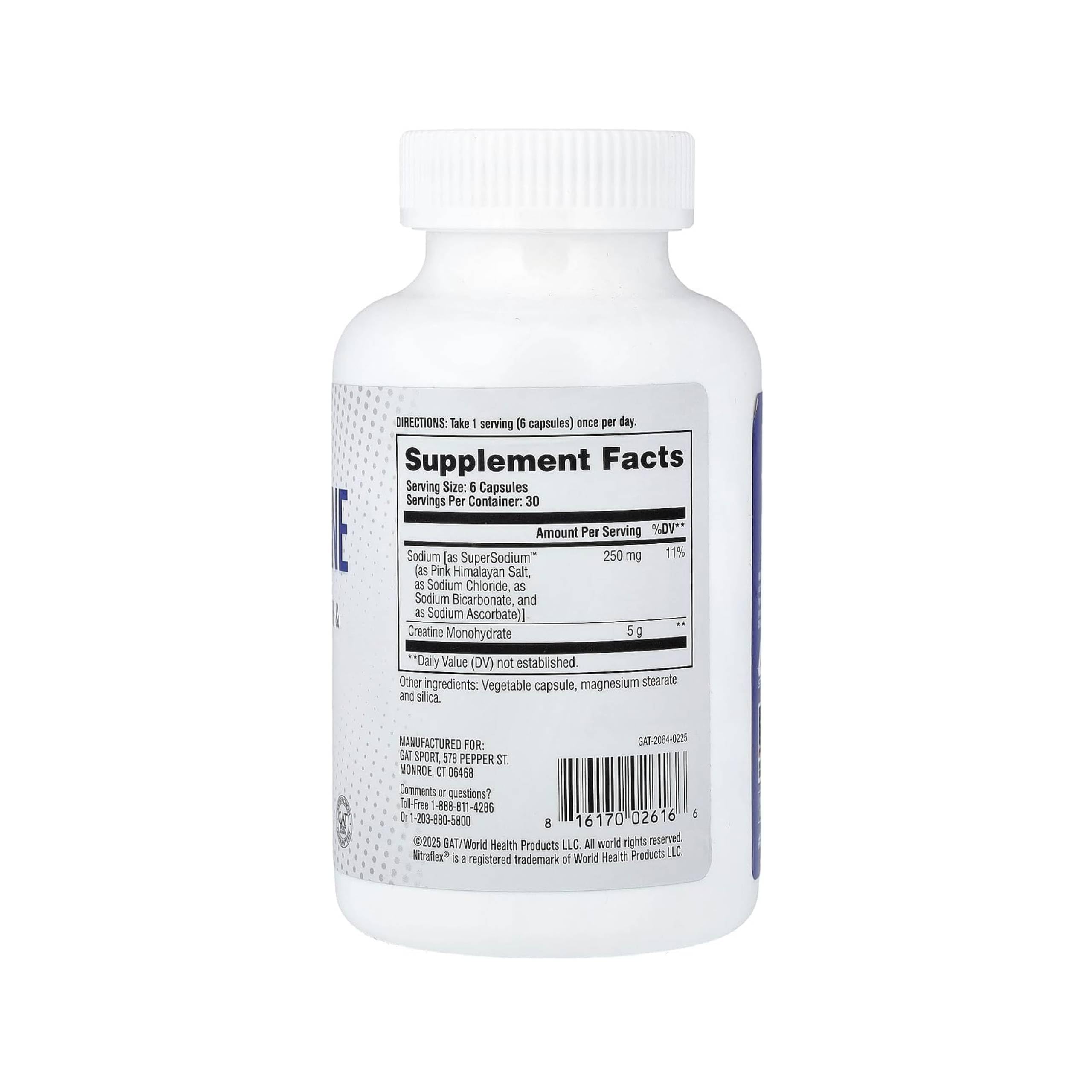 GAT SPORT Pro Creatine Capsules, Strengh, Wellness, Brain Health, Enhanced Absorption, 5 Grams, 150 Veggie Capsules GAT SPORT buy supplements canada