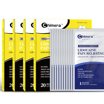 Chimera GUARD 4% Lidocaine Pain Relief Patches (80ct) - F-SA/H-SA Eligible Maximum Strength Numbing Gel Patch for Muscle, Joint, Nerve, Sciatica Pain - Odorless, Stay-Put & 8-Hour Long Lasting Chimera GUARD buy supplements canada
