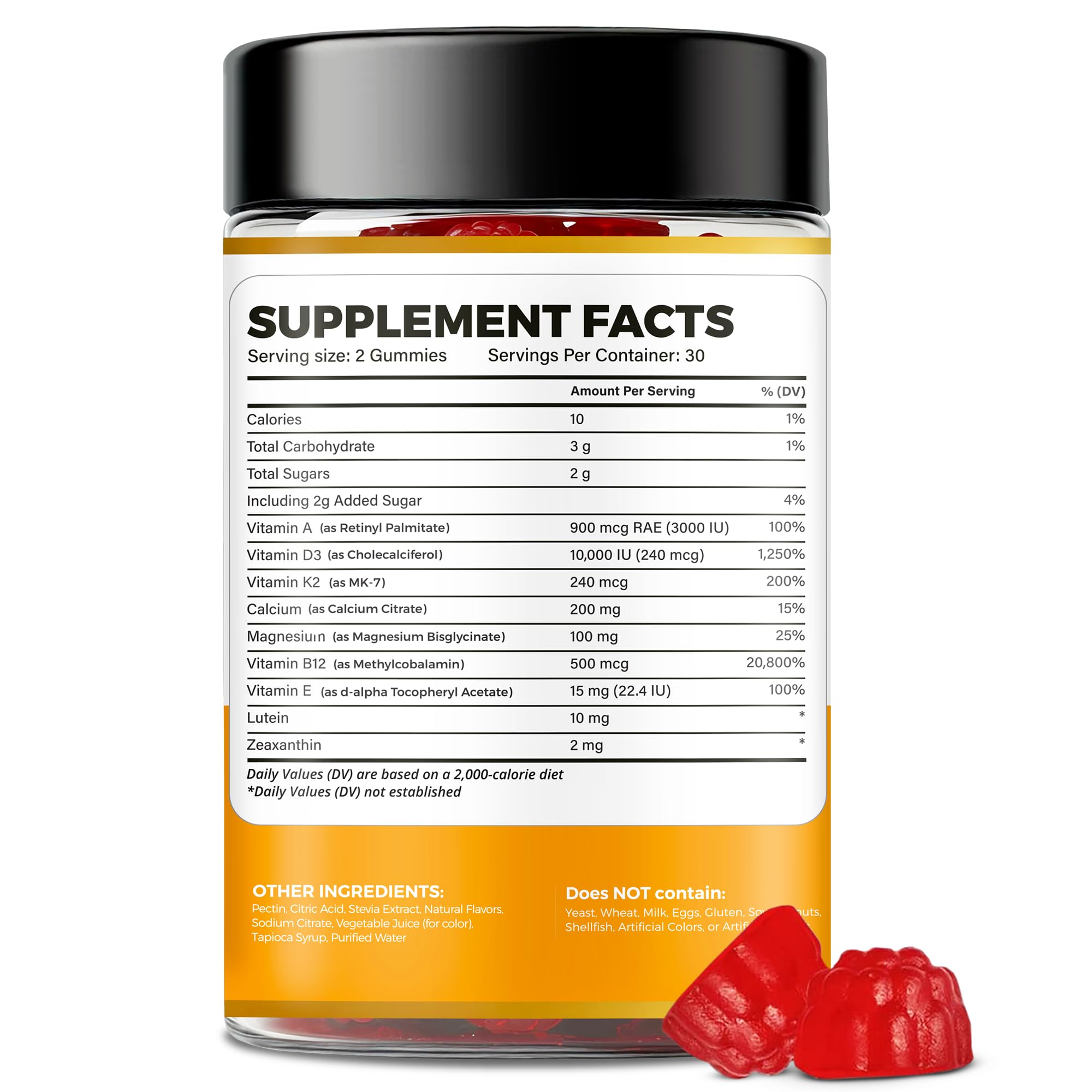 WELVIUM Vitamin D3 K2 Gummies 10000 IU with Magnesium Glycinate, Calcium, B12, K2 MK-7, Vitamins A, E, Lutein, Zeaxanthin - ADK Chewable Supplement for Bone, Eye, Immune Support - D3K2 Gummies WELVIUM buy supplements canada